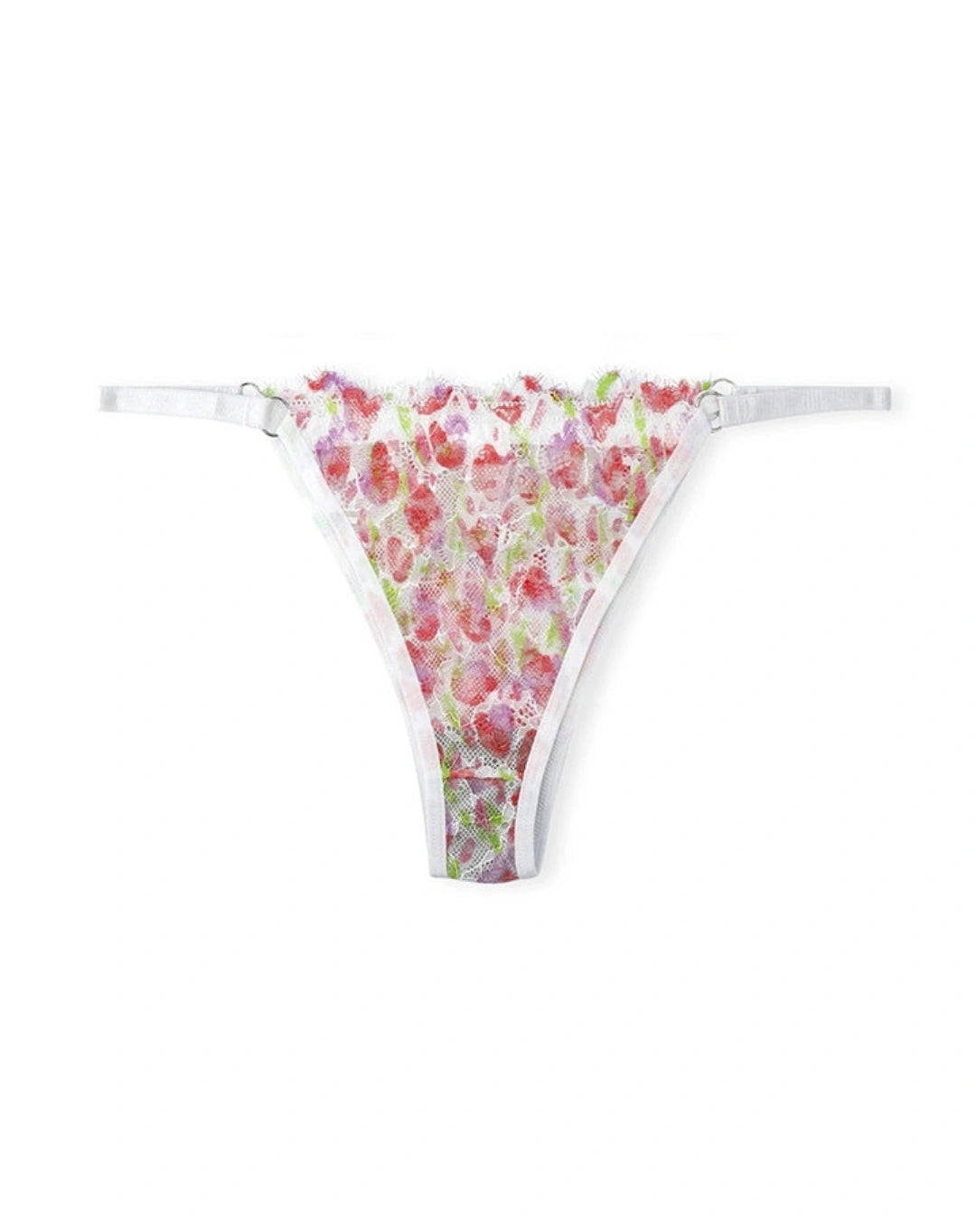 White Floral Non Padded Bra and Panty Set