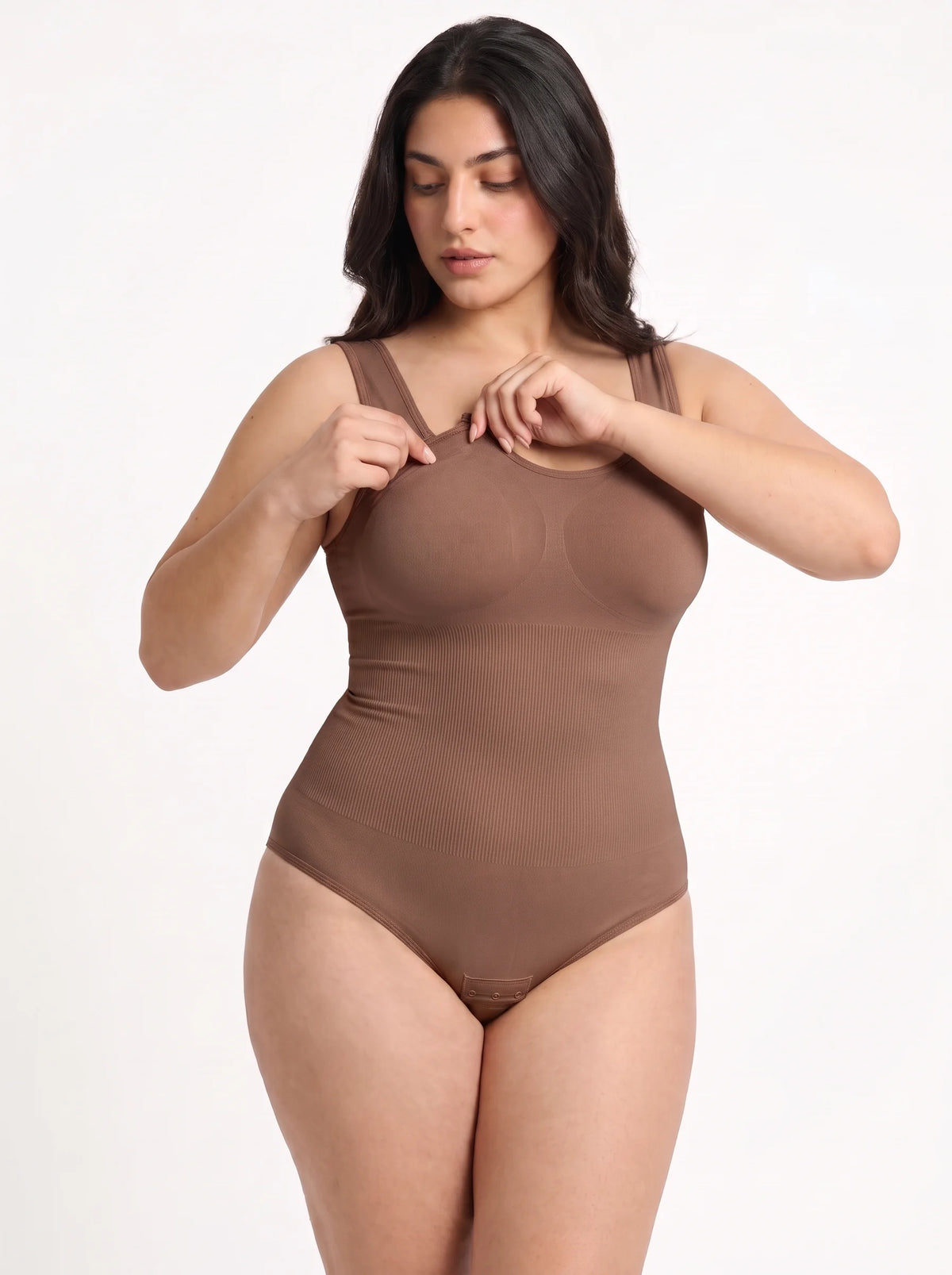 Wide Strap Bodysuit Shaper - Dark Skin