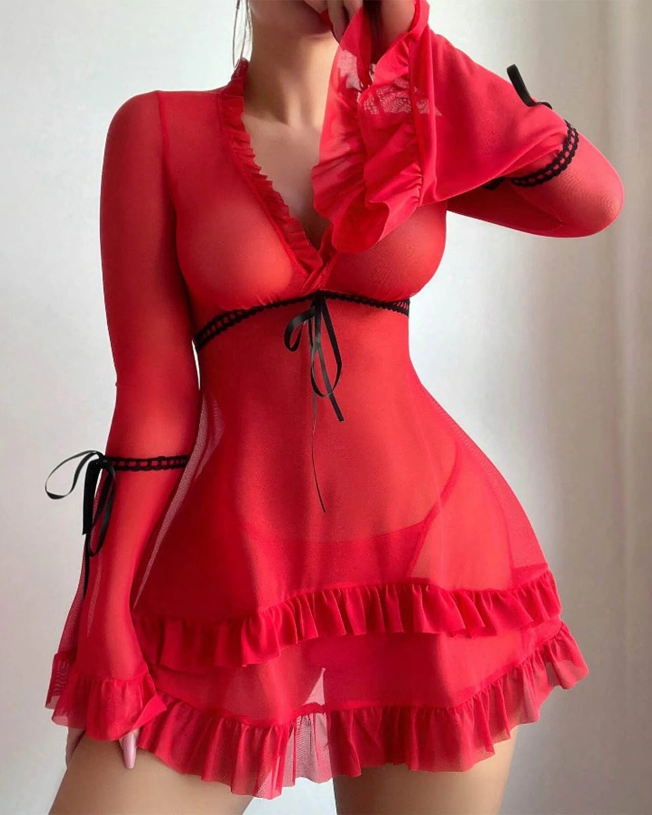 Babydoll Lingerie - Lunaira - Red
