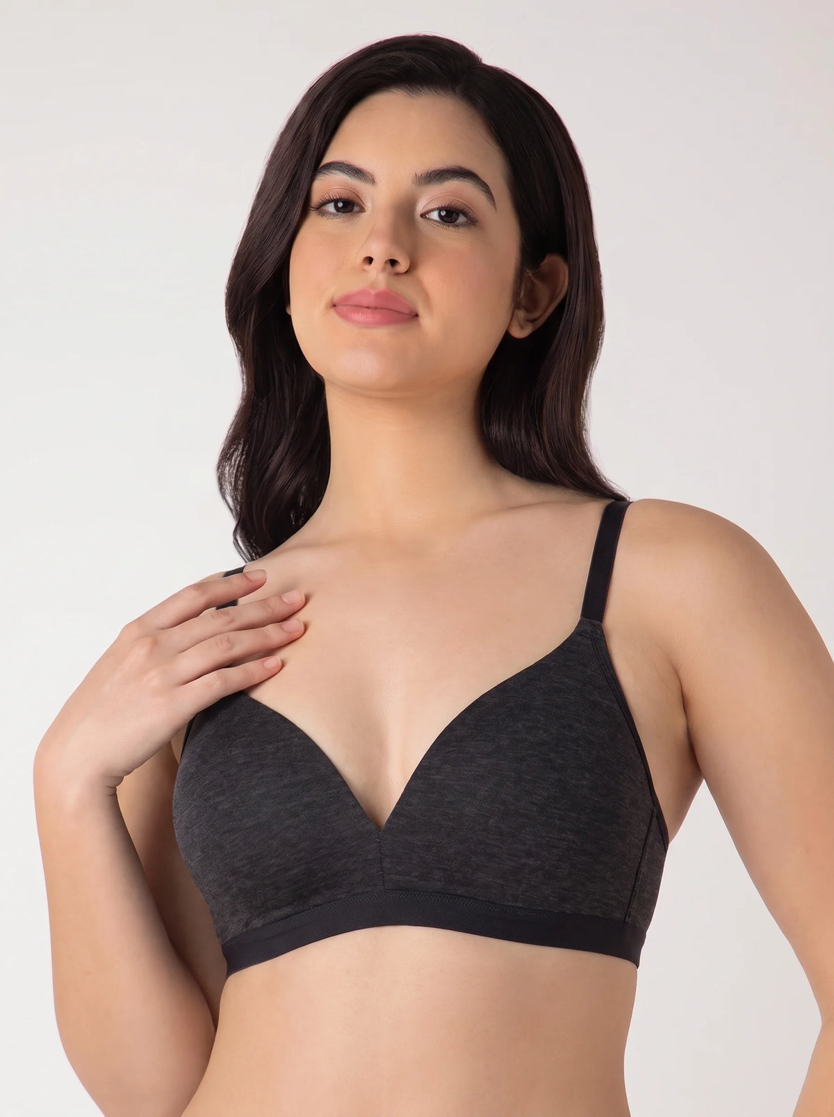 Light Padded Non-Wired T-Shirt Bra - Zenora - Black