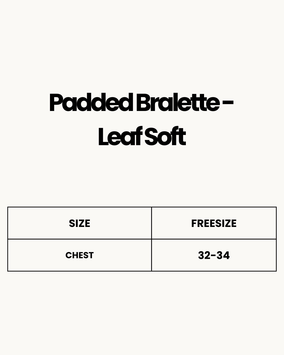 Size Chart for Padded Bralette - Leaf Soft - Brown