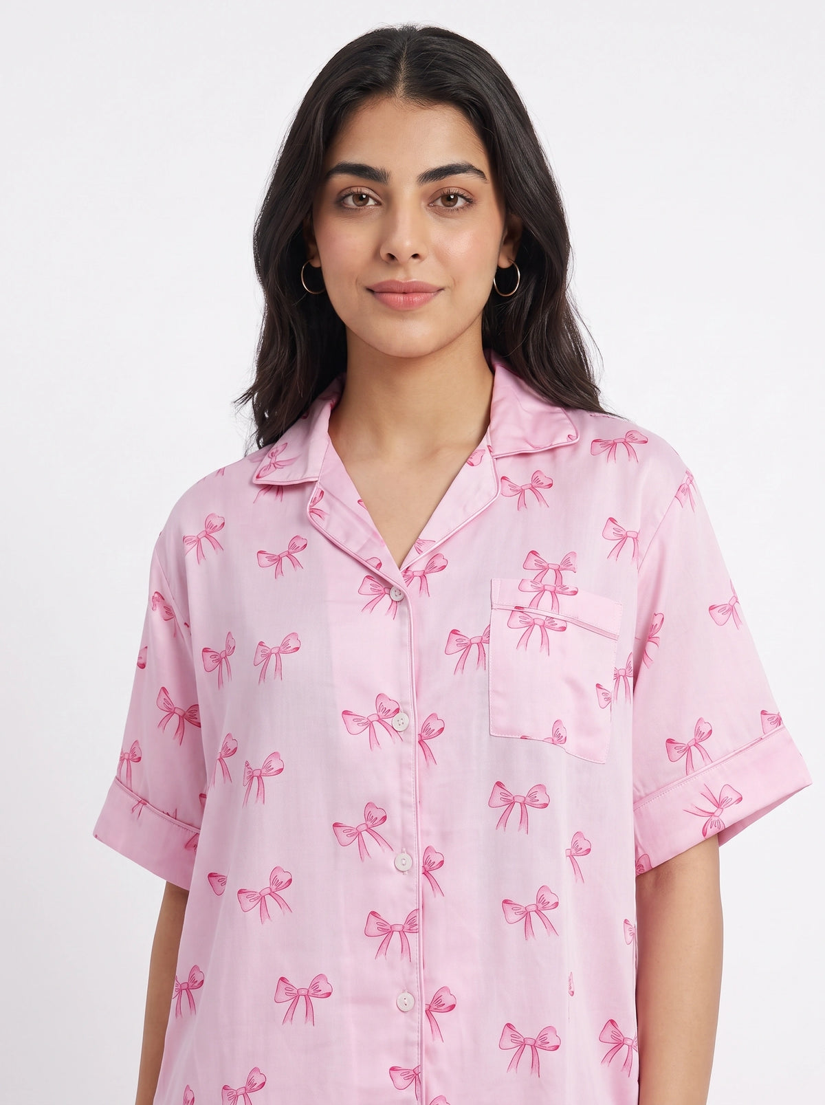 Linen PJ Set - Candy Bow
