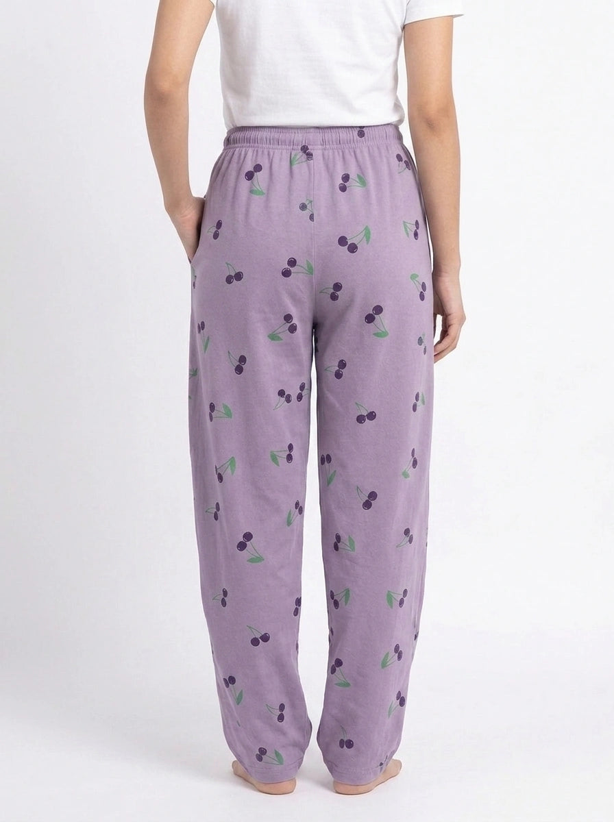 Cotton Trouser - Cherry Daze - Purple