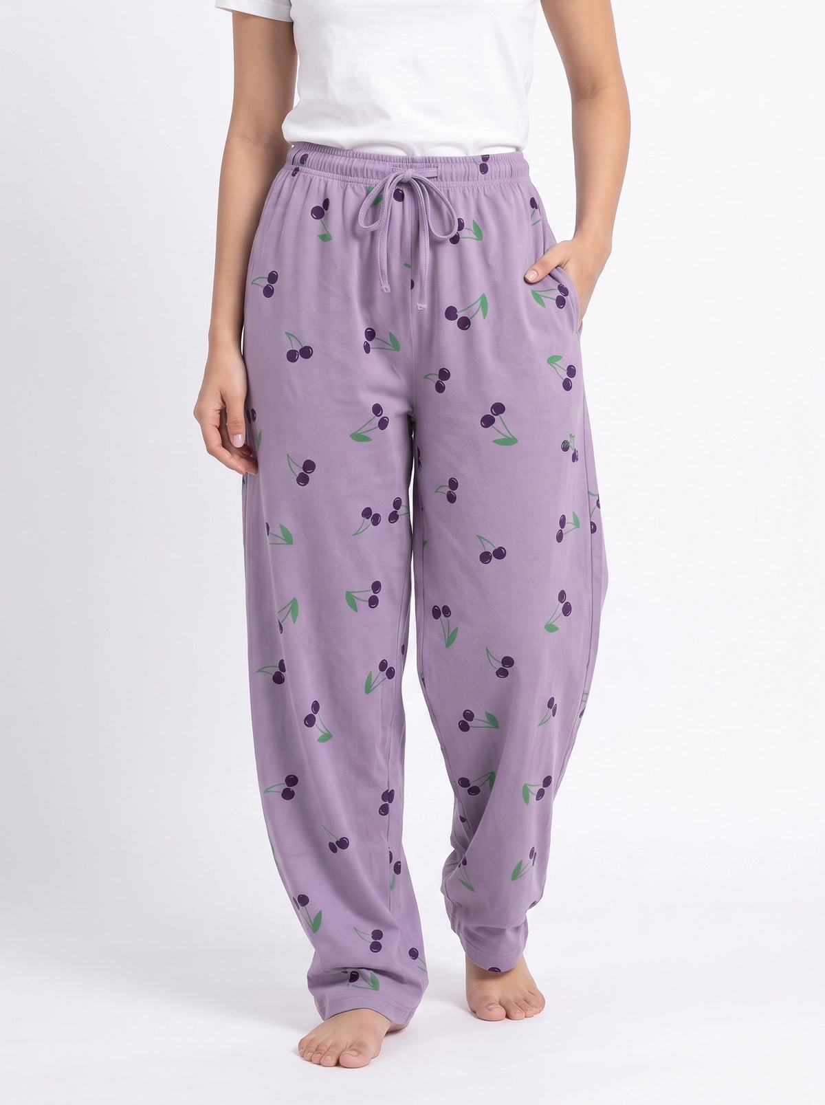 Cotton Trouser - Cherry Daze - Purple