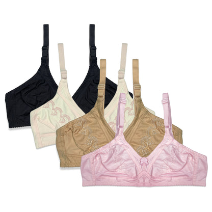 Pack of 4 - Sajiero Soft Support Bras