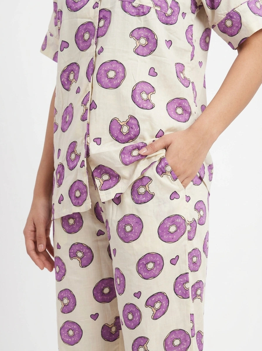 Linen PJ Set - Donut Bliss