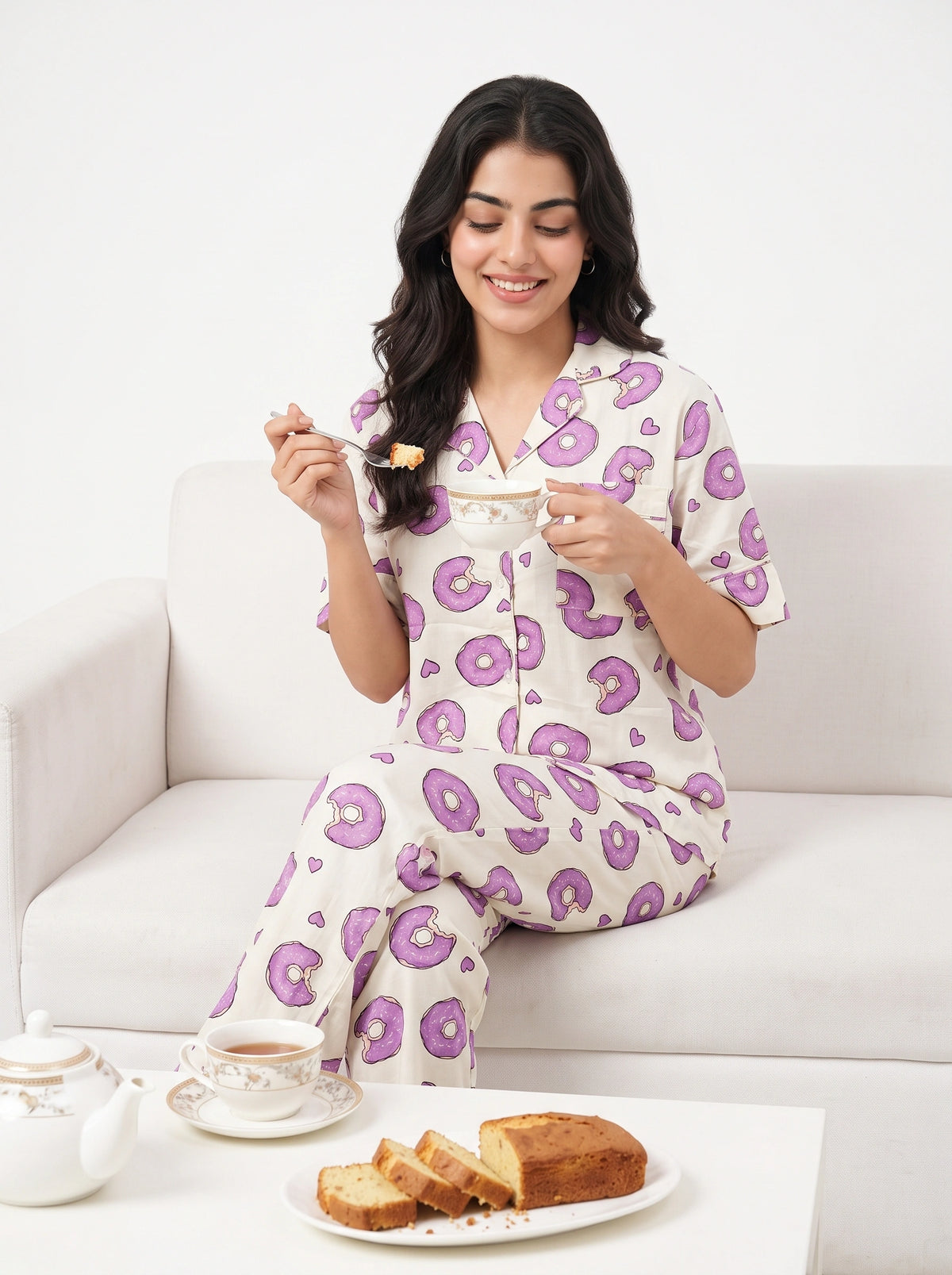 Linen PJ Set - Donut Bliss