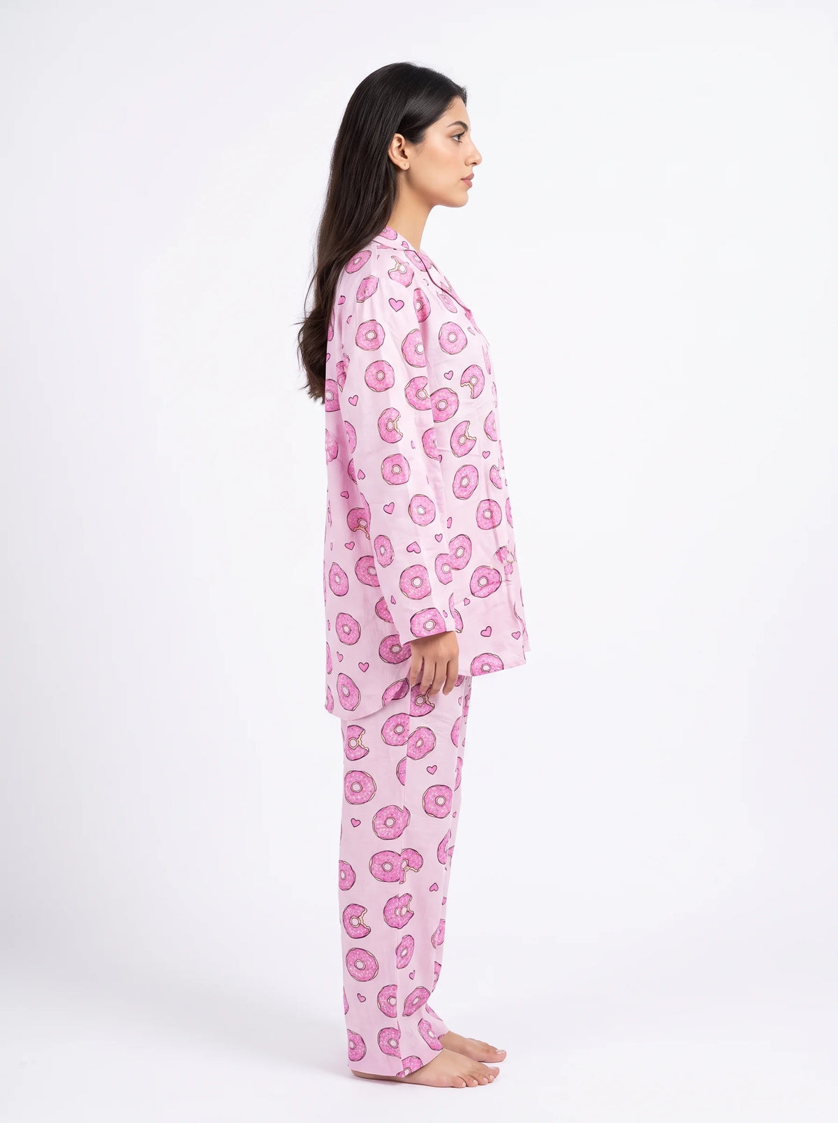 Oversized Linen PJ Set - Donut Blush