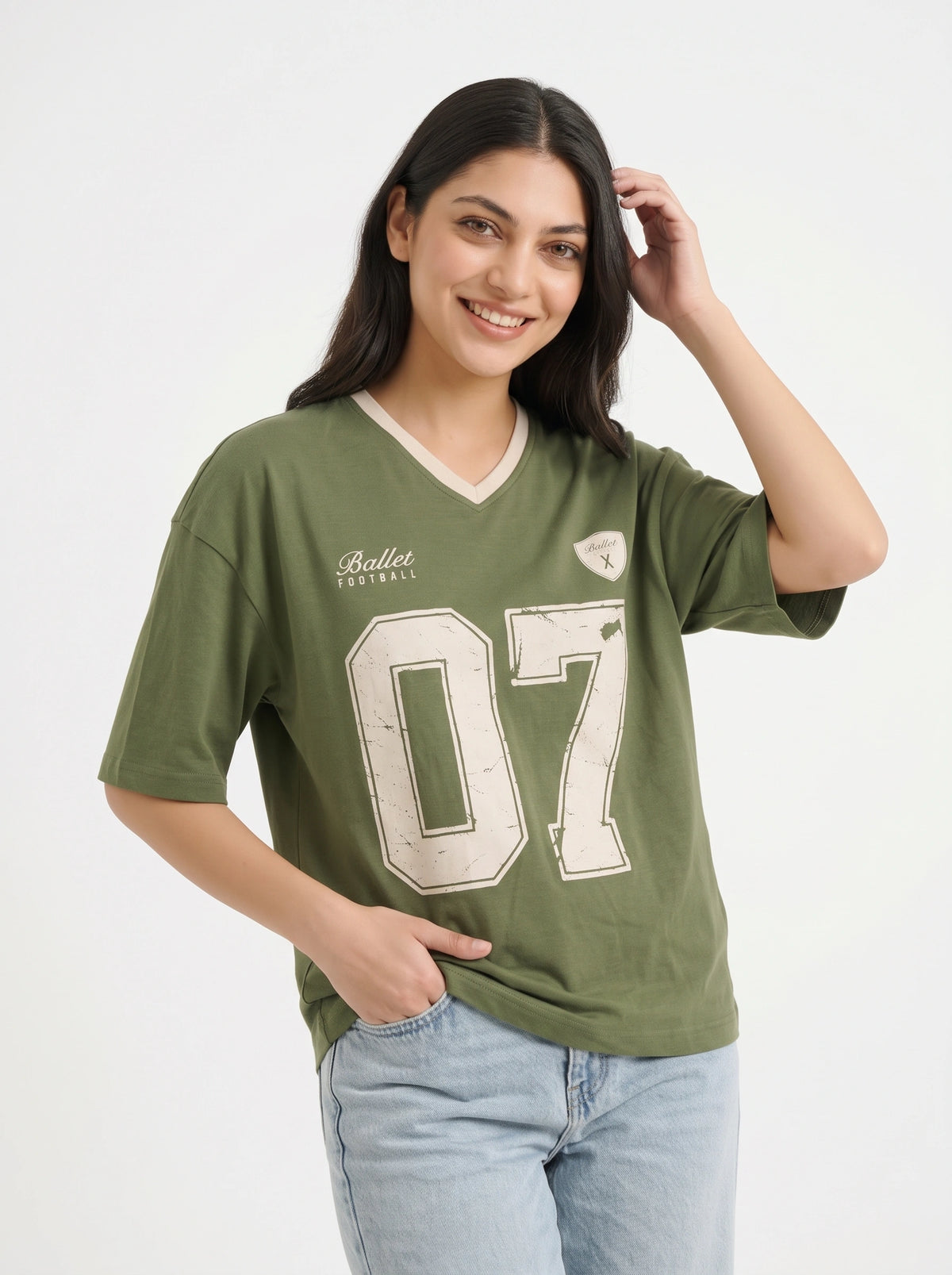 Drop Shoulder Graphic Tee - Ballet