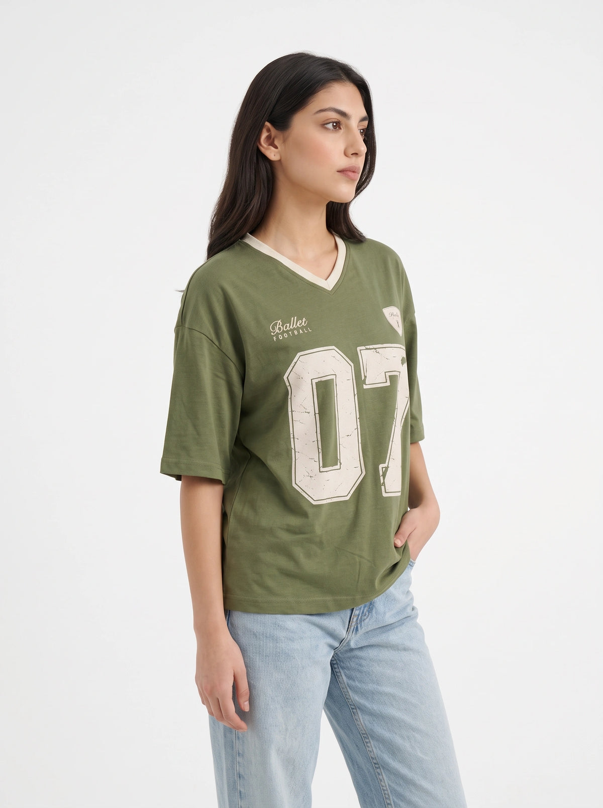 Drop Shoulder Graphic Tee - Ballet
