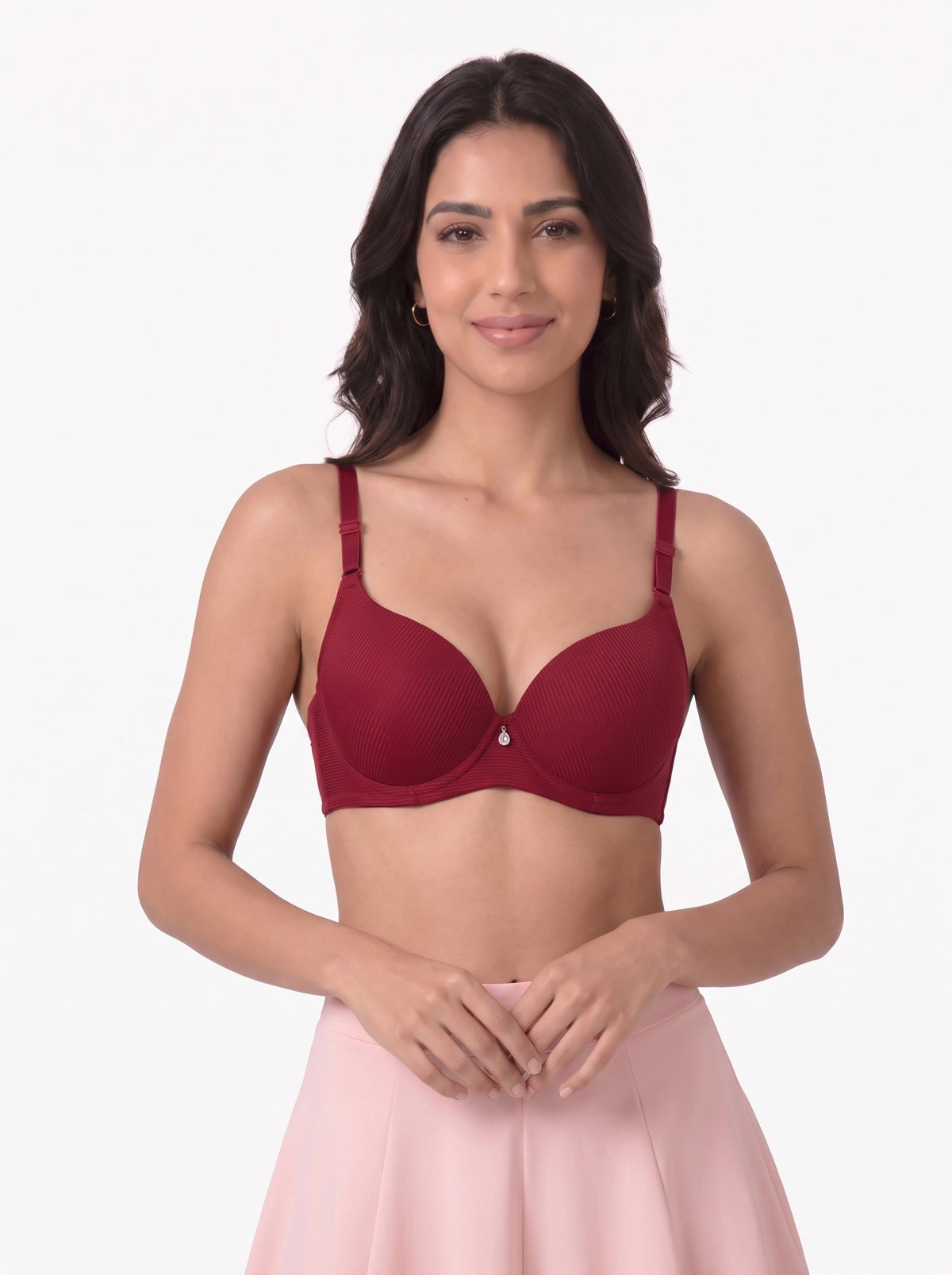 Padded Push-up Bra - Elva - Maroon