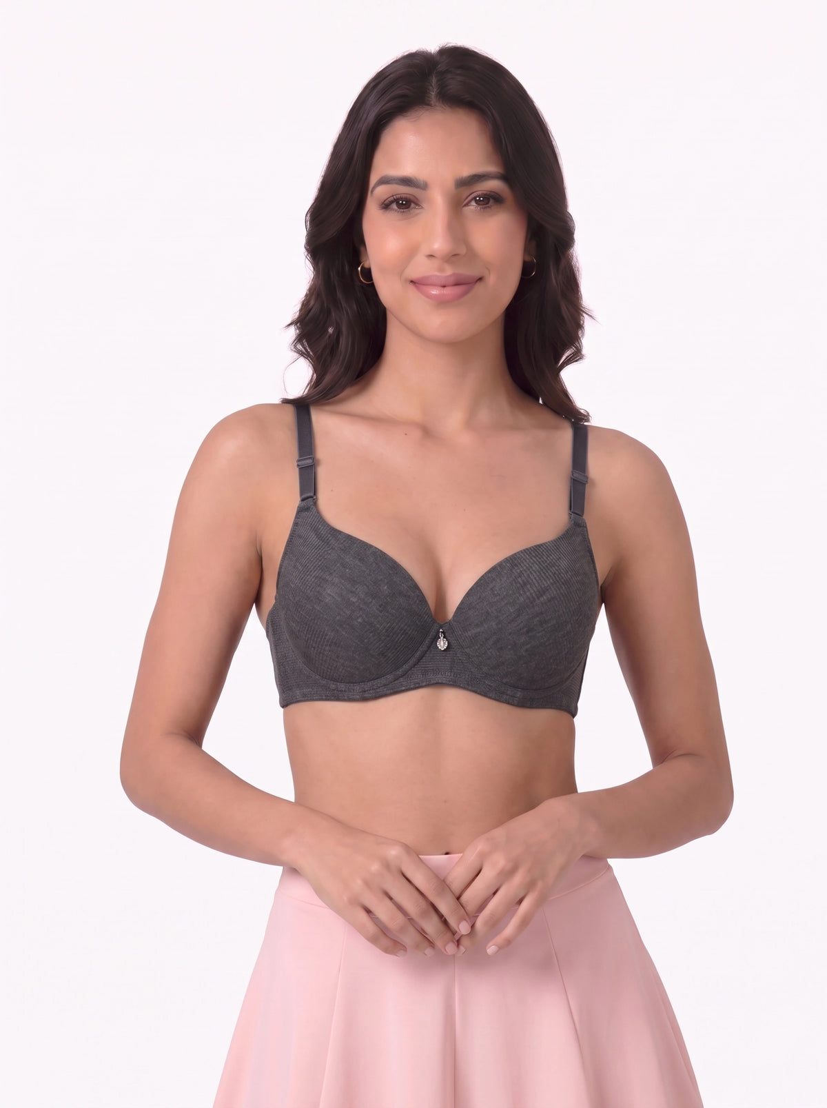Padded Push-up Bra - Elva - Charcoal