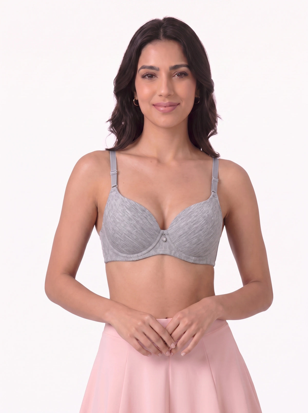Padded Push-up Bra - Elva - Grey