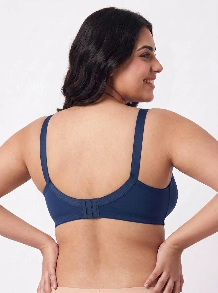 Firm Fit - Non Padded Non Wired Cotton Bra Blue