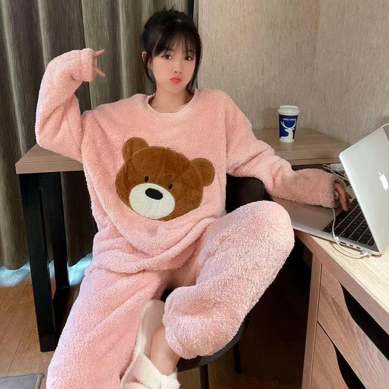 Fleece Pajama Suit - Teddy Pink