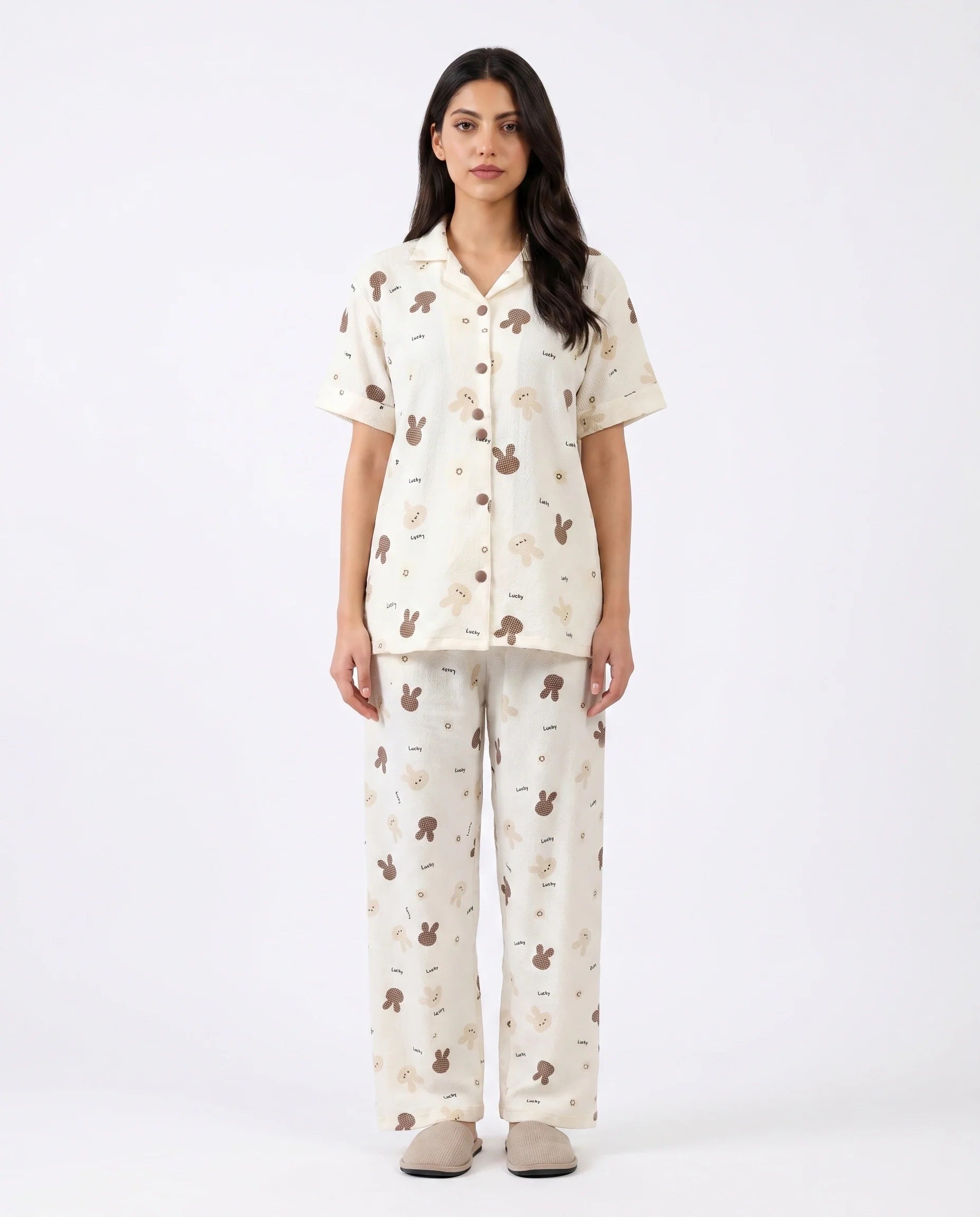 Summer Crinkled Pajama Suit - Bunny Ease