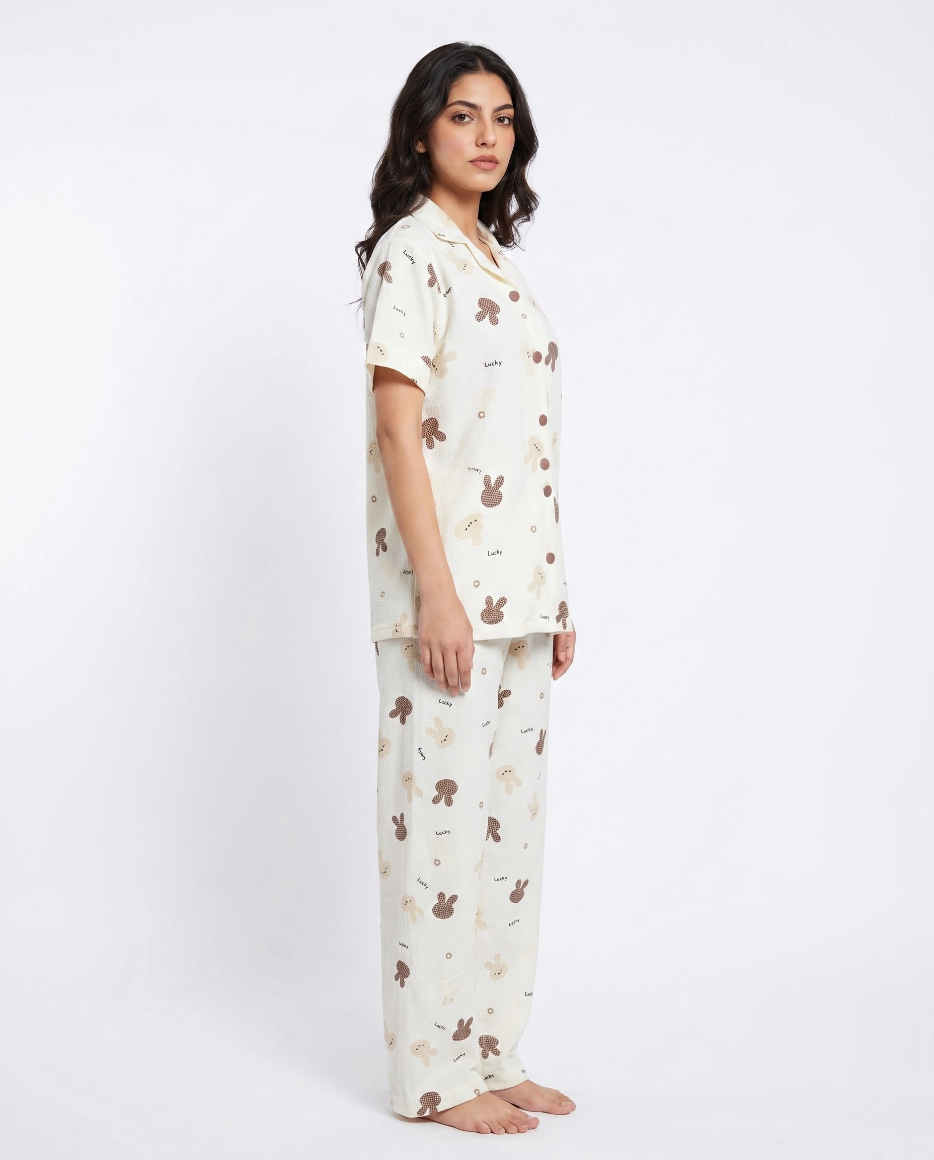 Summer Crinkled Pajama Suit - Bunny Ease