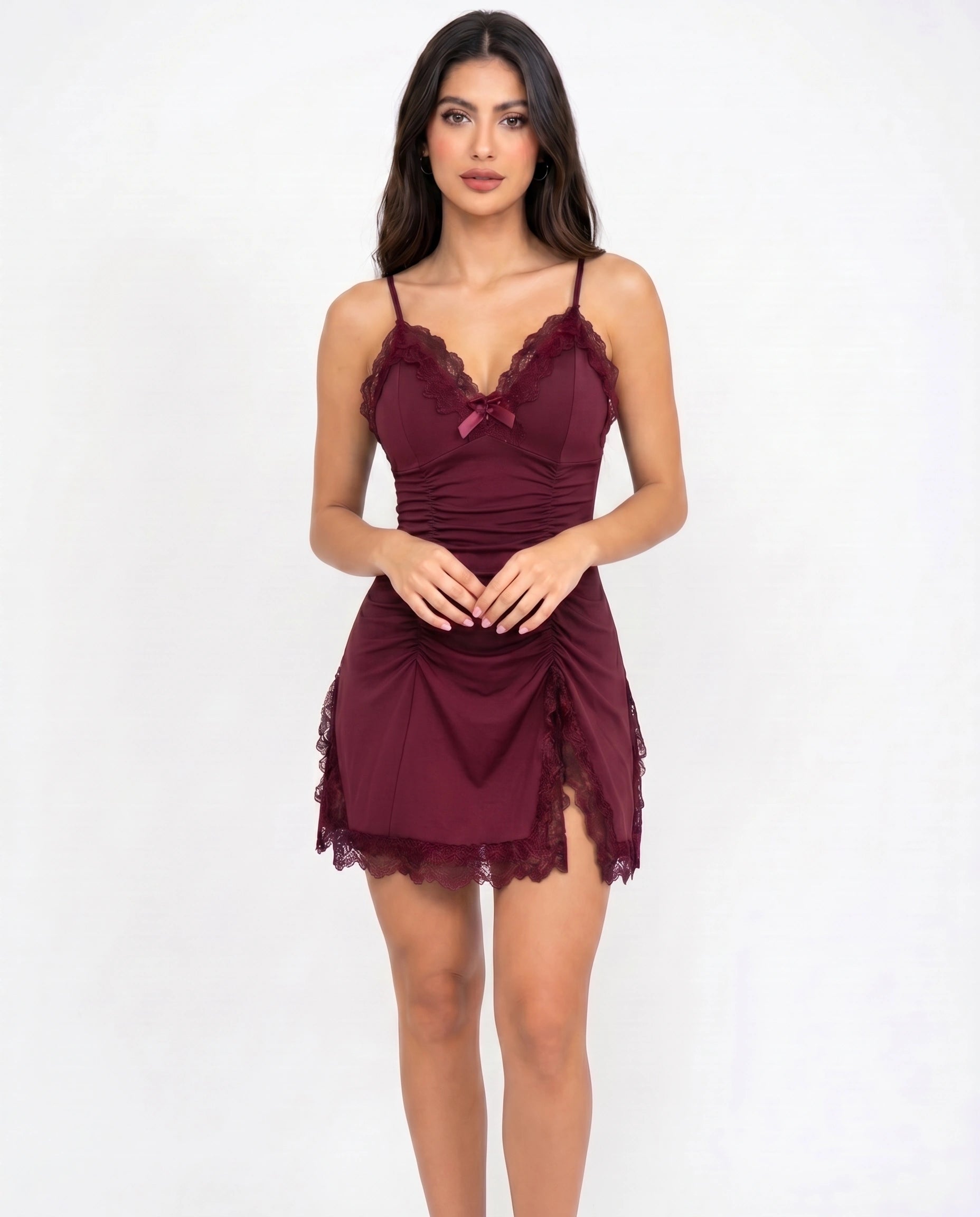 Babydoll Lingerie  - Ravelle - Maroon