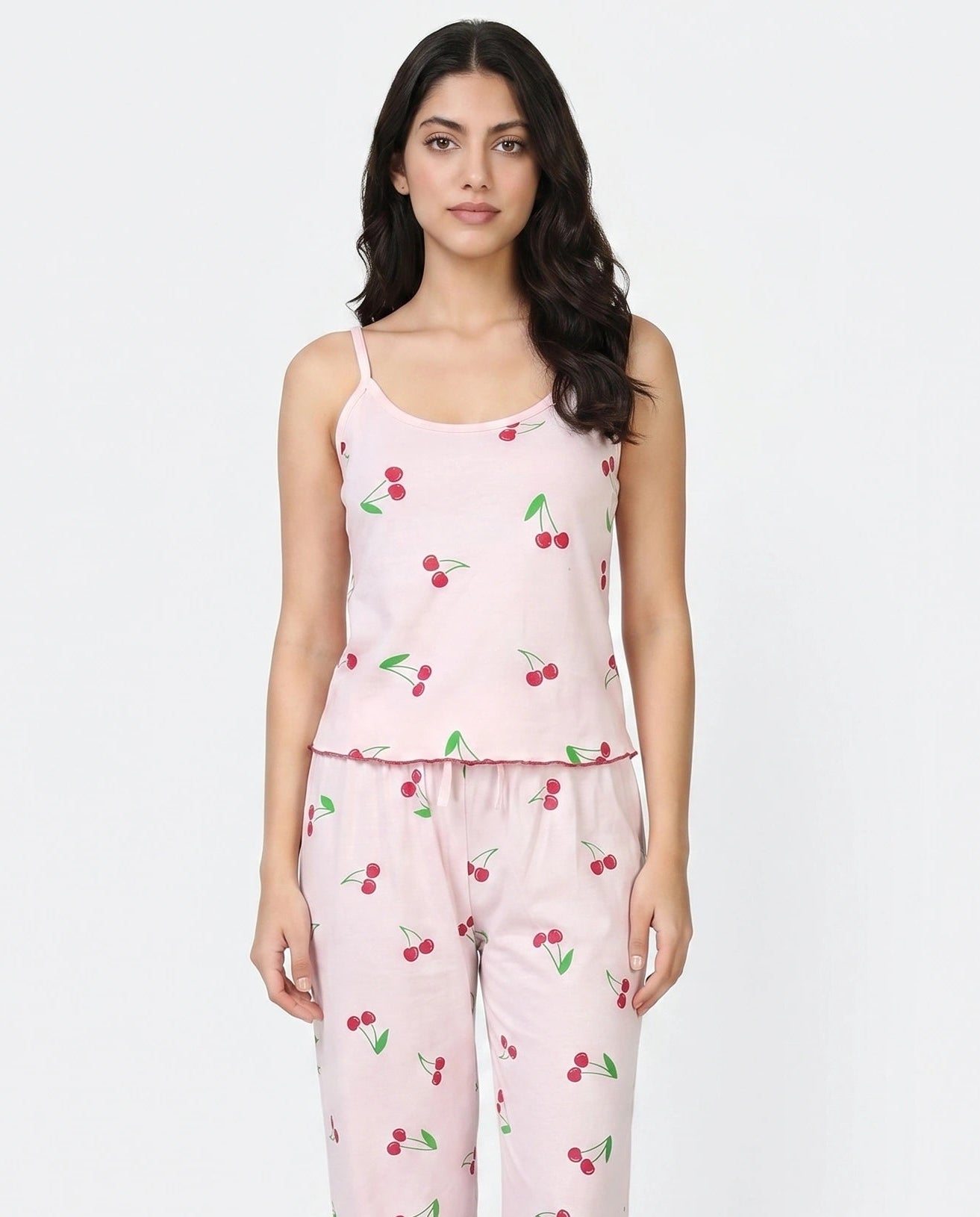 Cotton Sleeveless PJ Set - Cherry Bliss - Pink