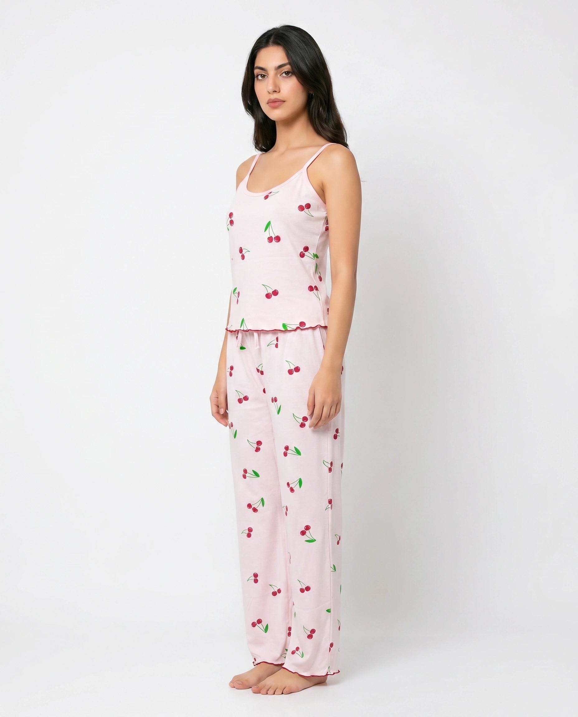 Cotton Sleeveless PJ Set - Cherry Bliss - Pink