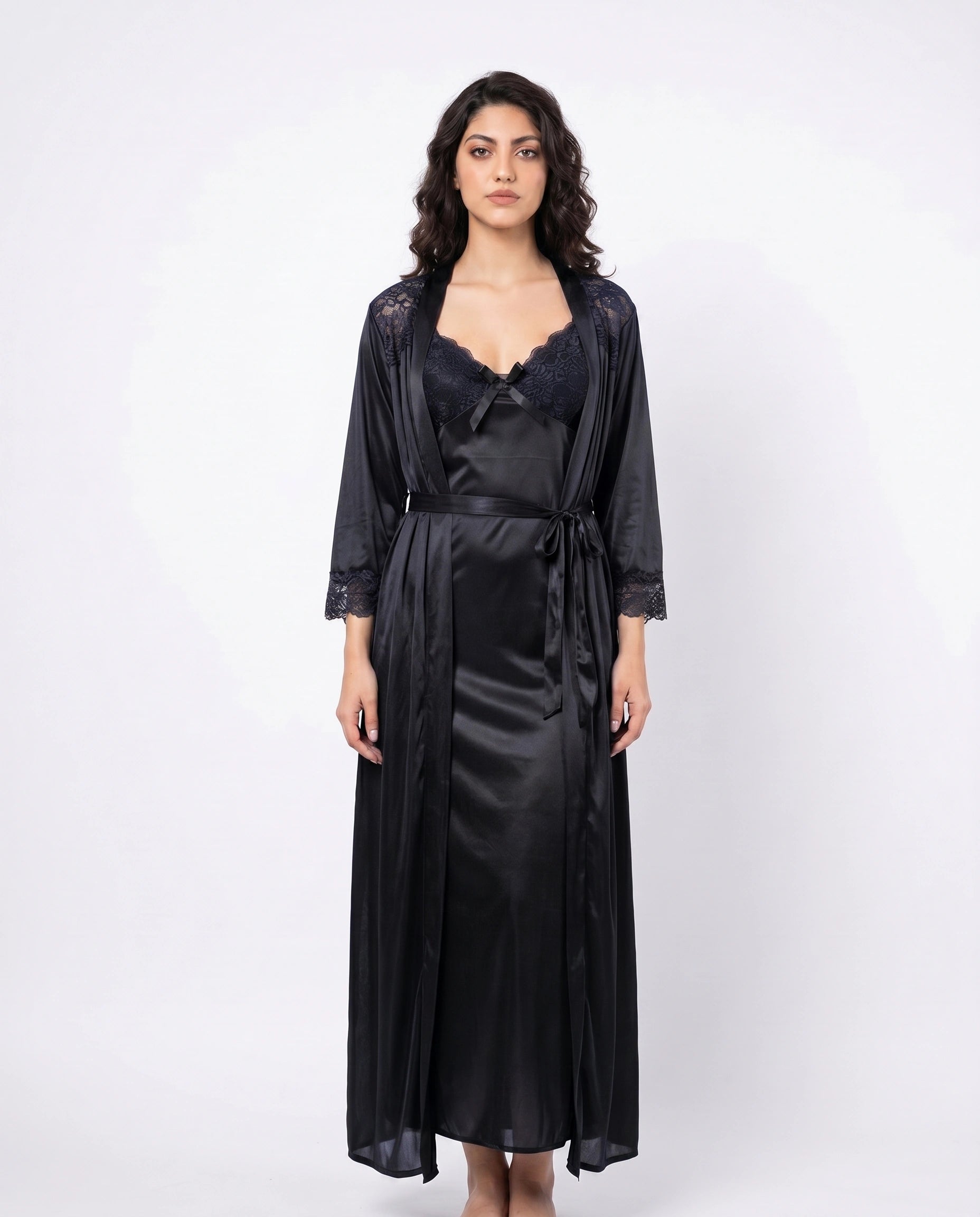 Gown Set - Zavira - Black