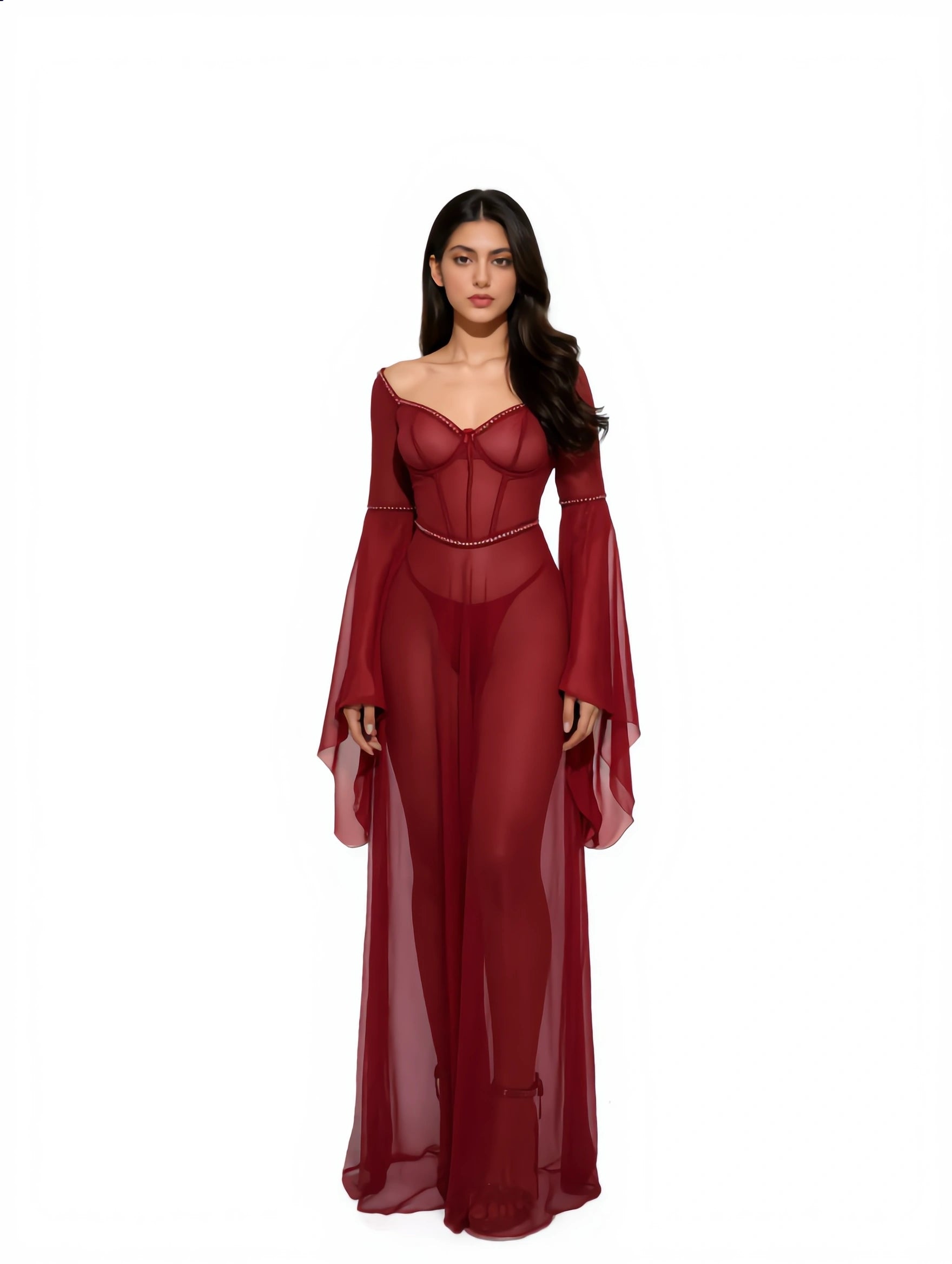 Babydoll Lingerie  - Zafira - Maroon