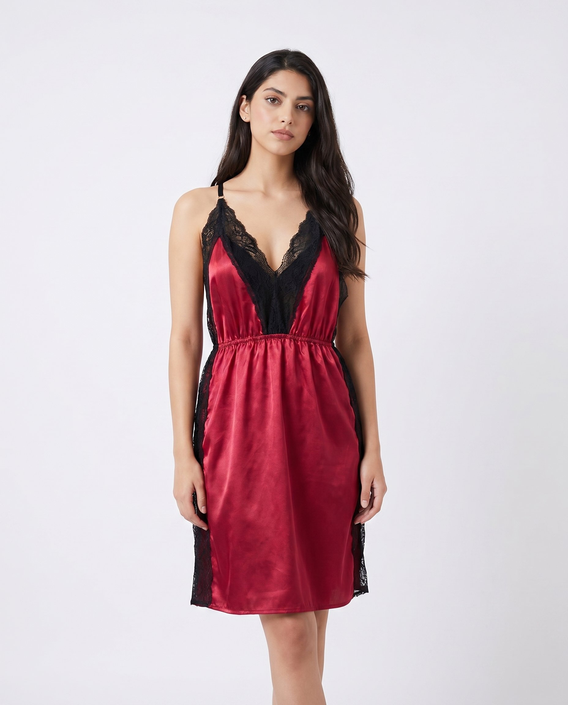 Babydoll Lingerie  - Calista - Maroon