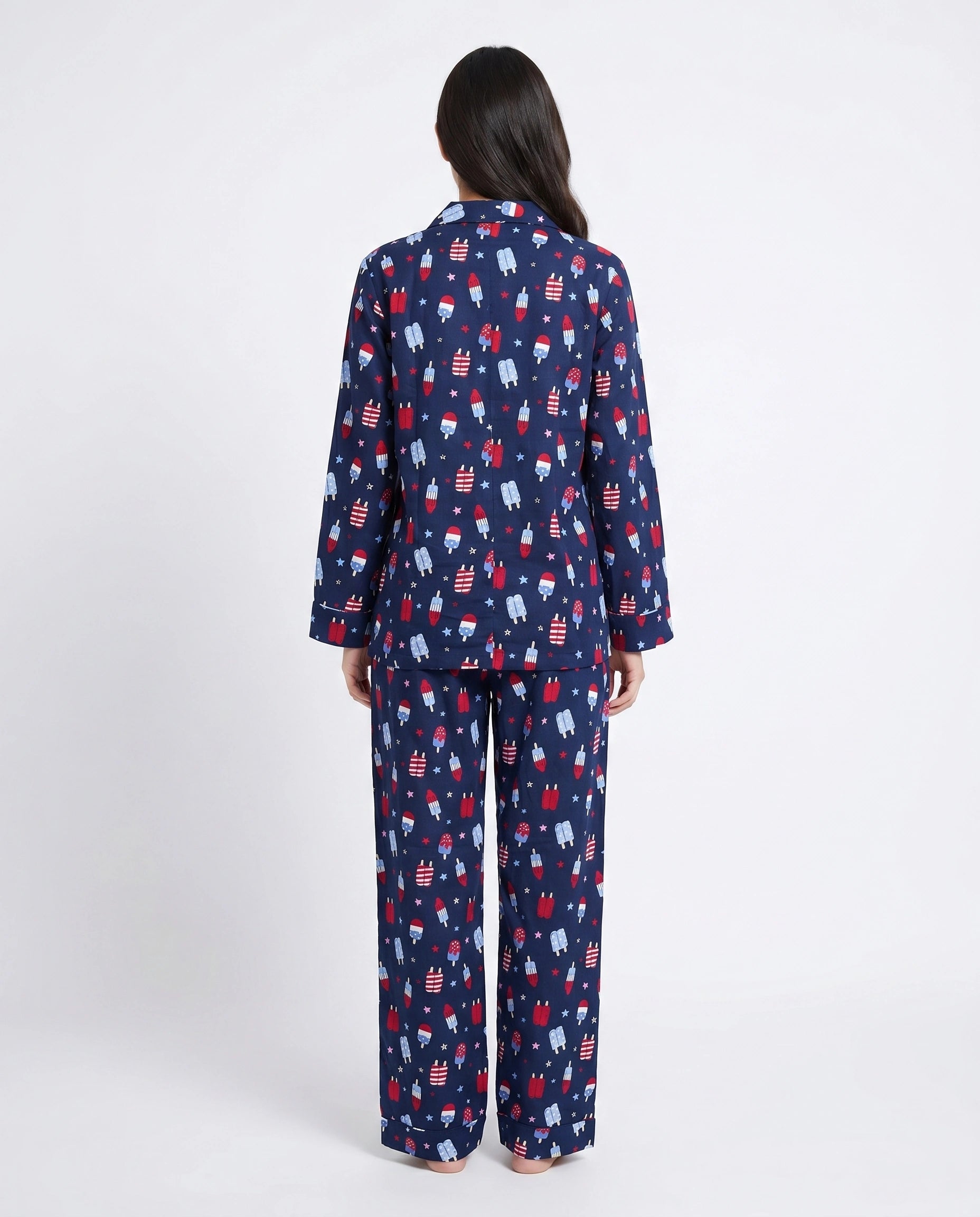Linen Pajama Suit - Popsicle - Blue