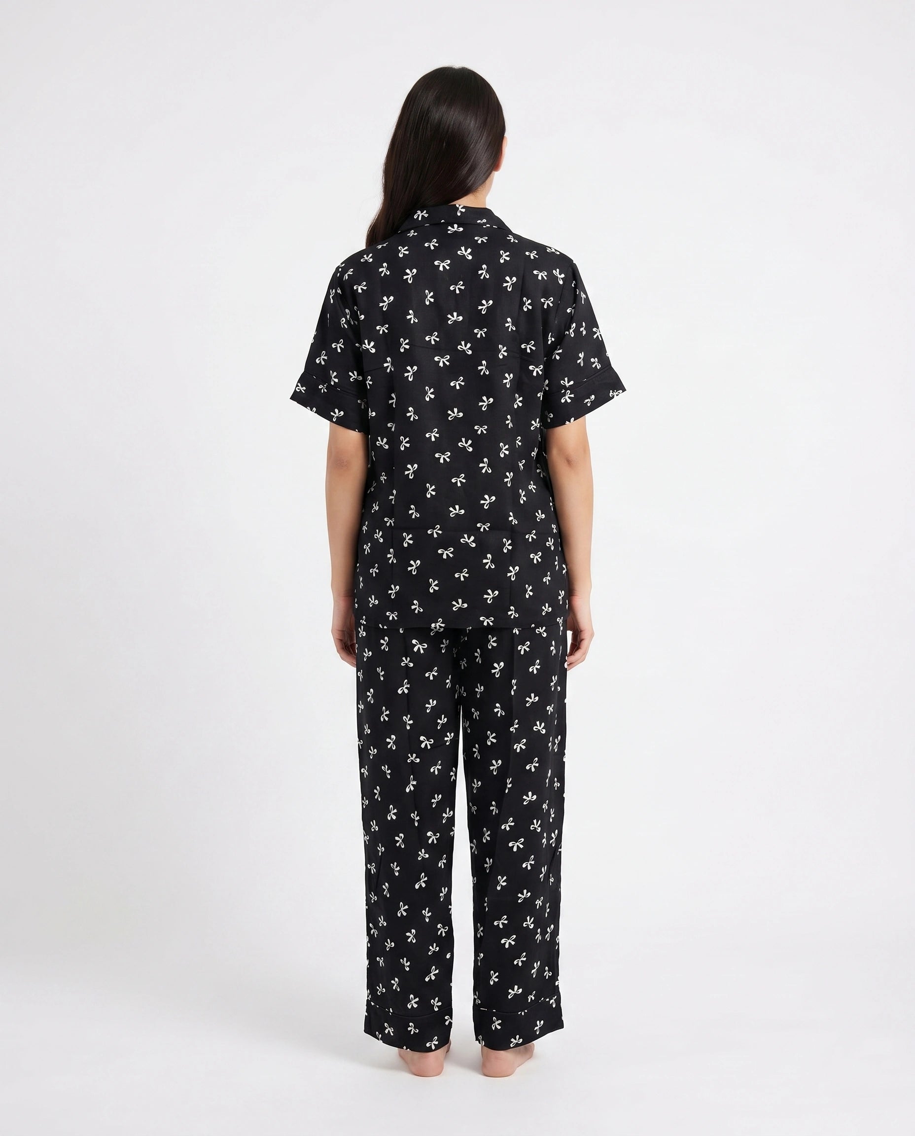 Linen Pajama Suit - Moonlight Bloom