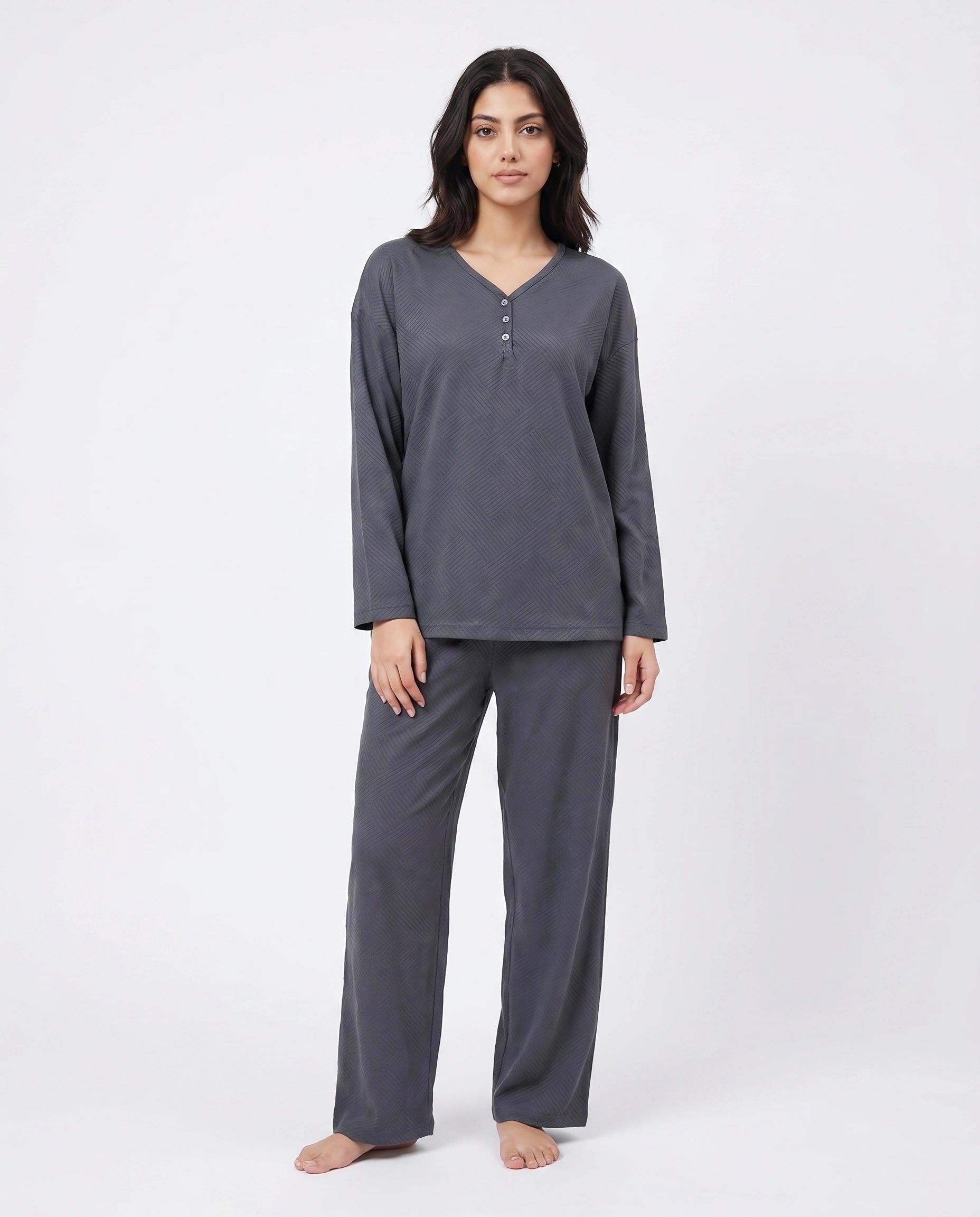 Summer Loungewear Set - Serano Rib - Grey