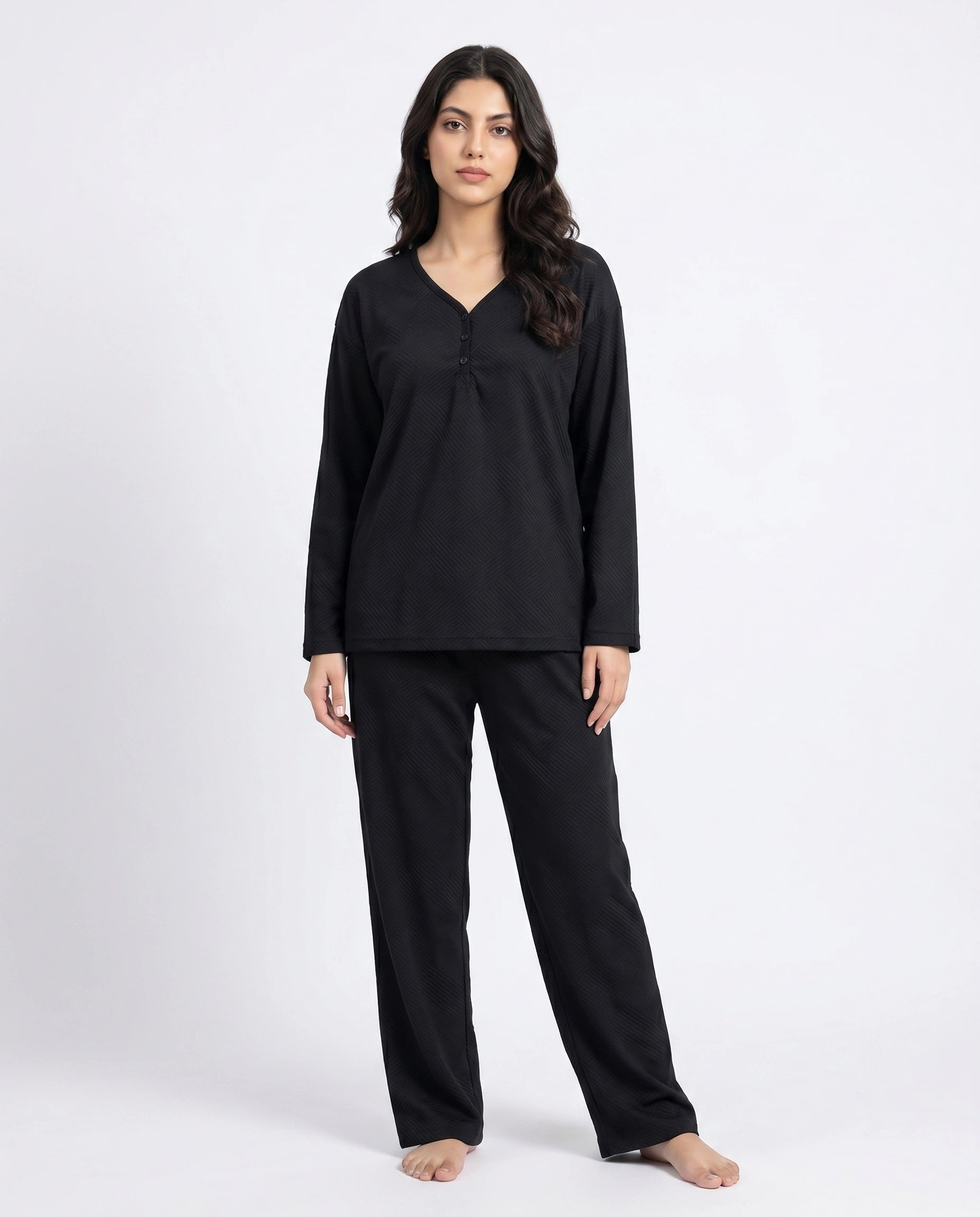 Summer Loungewear Set - Serano Rib - Black