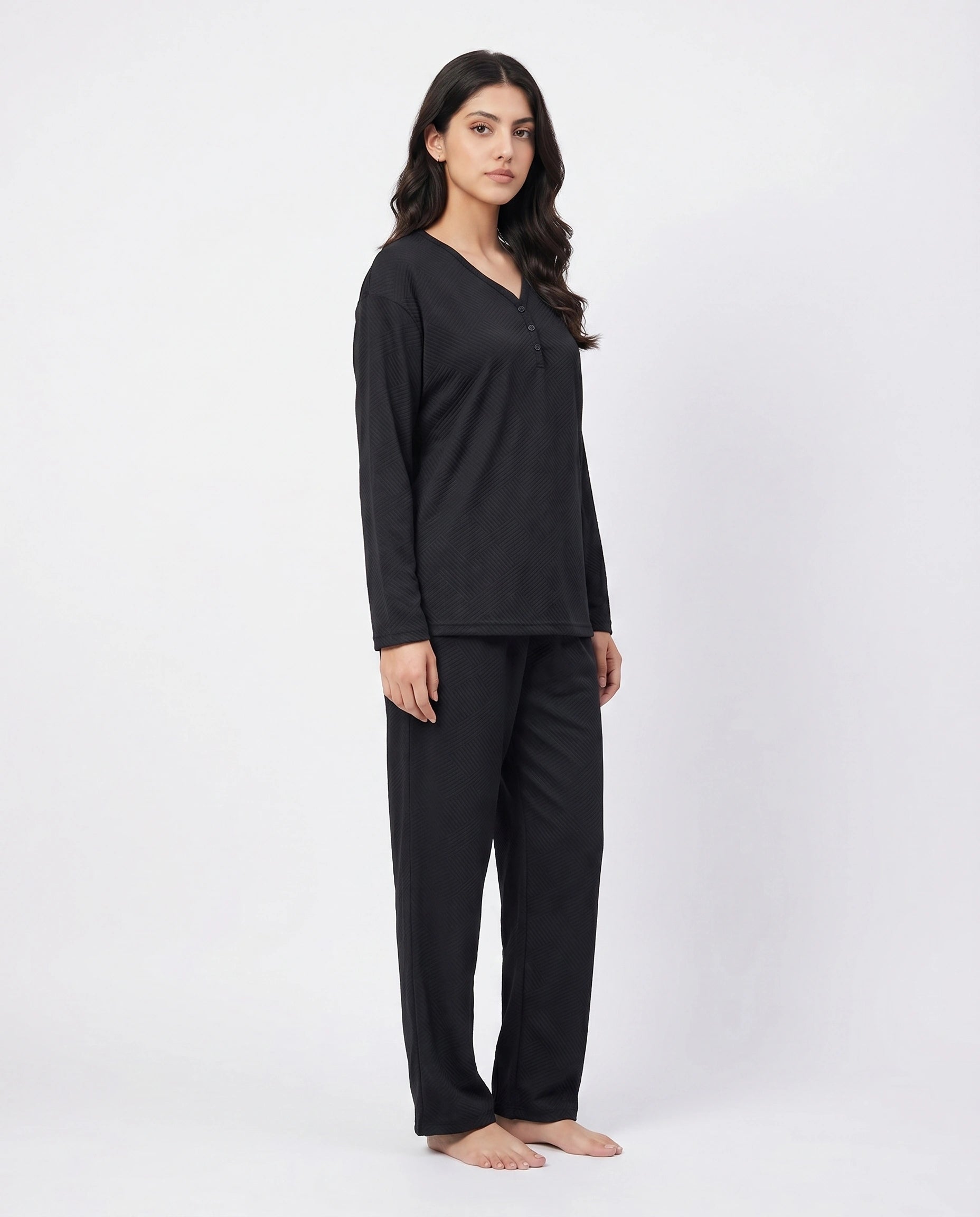 Summer Loungewear Set - Serano Rib - Black