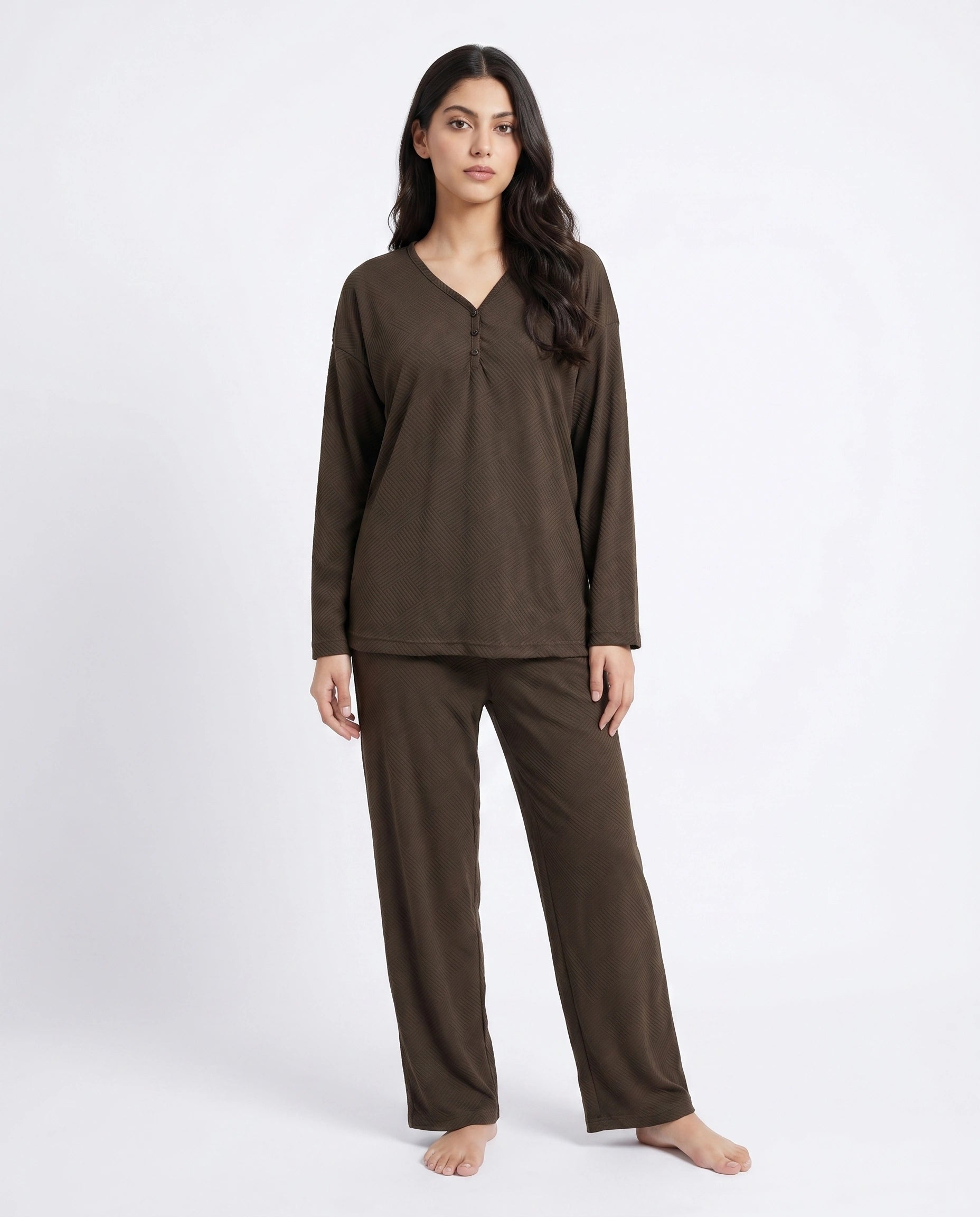 Summer Loungewear Set - Serano Rib - Brown