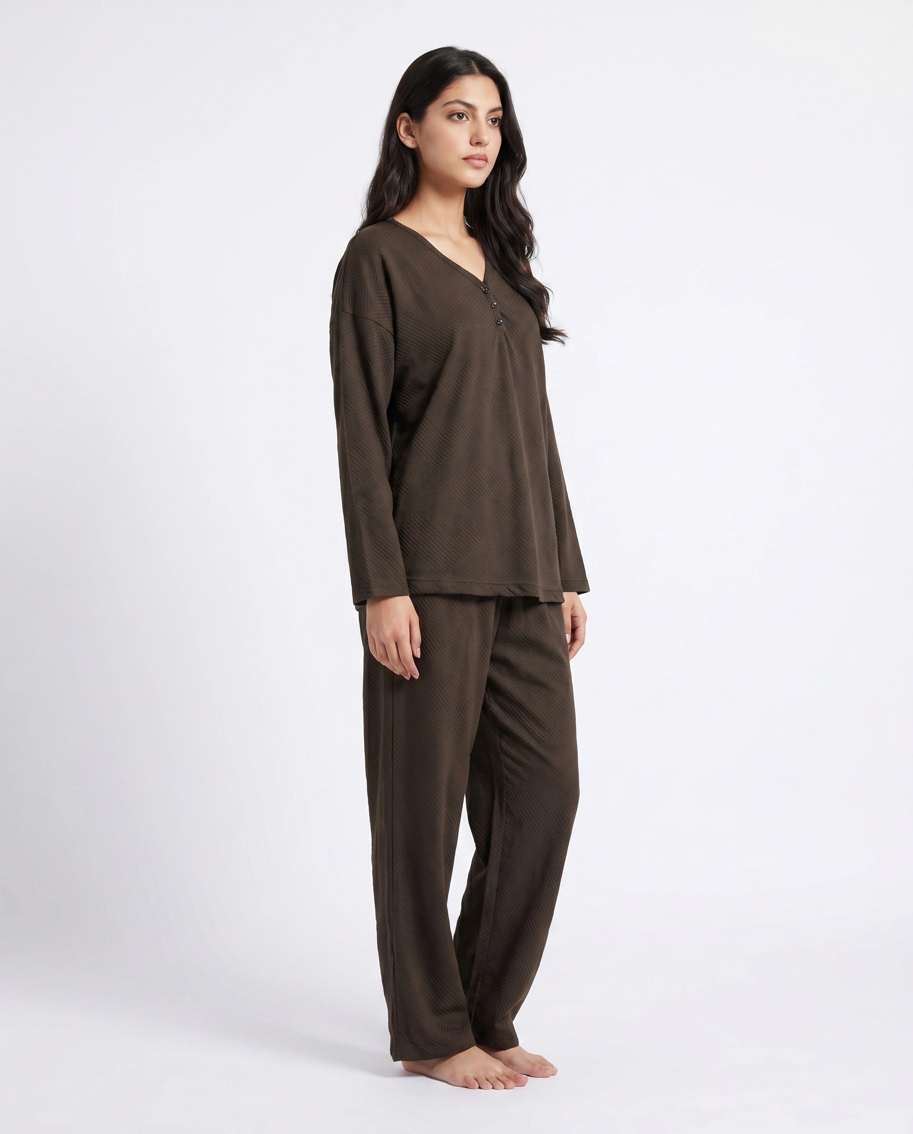 Summer Loungewear Set - Serano Rib - Brown