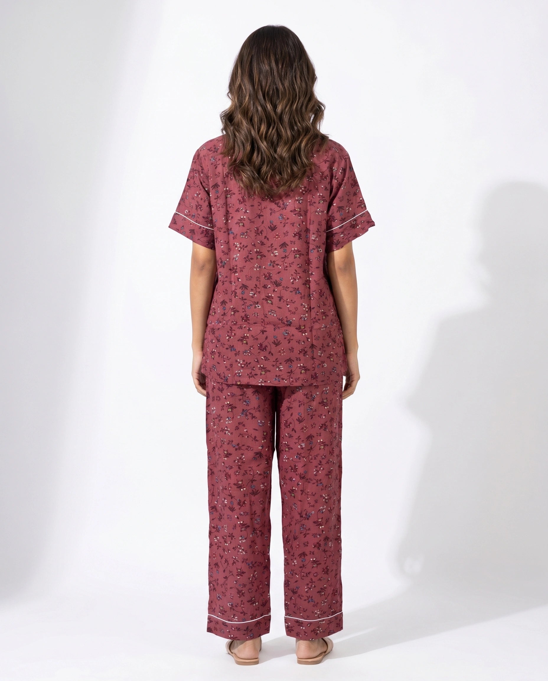 Linen Pajama Suit - Roselle Charm