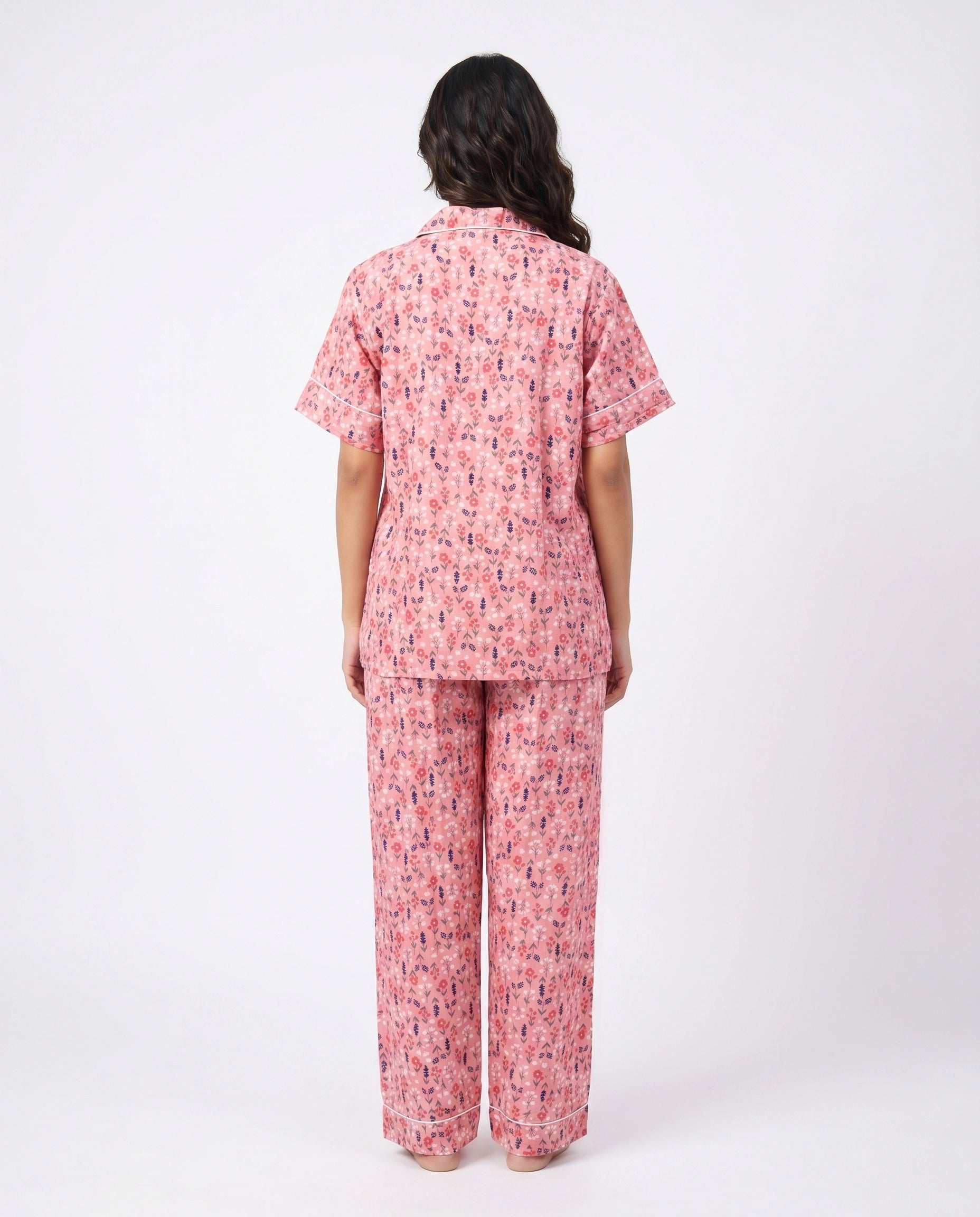 Linen Pajama Suit - Rosy Meadow
