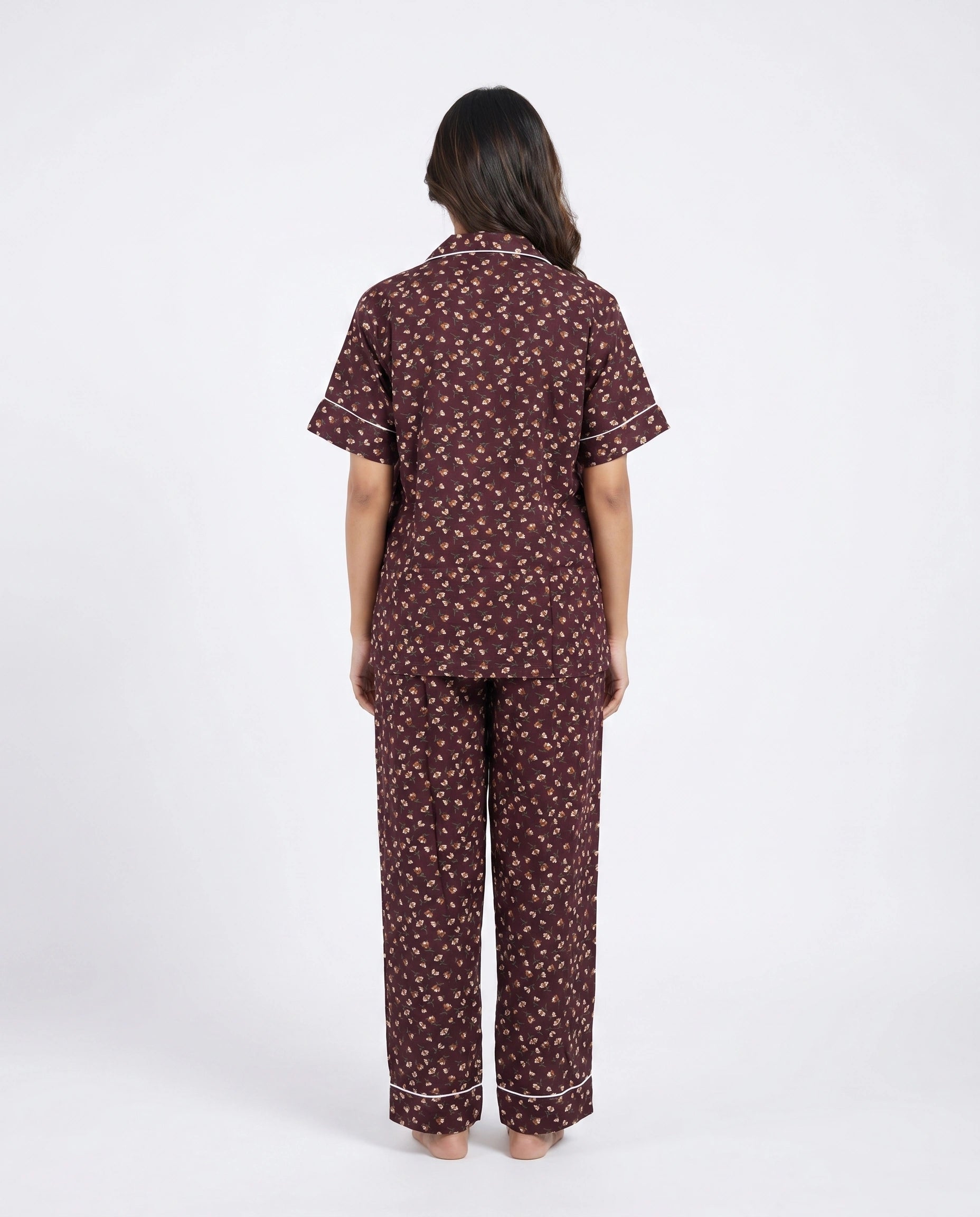 Linen Pajama Suit - Amber Noir