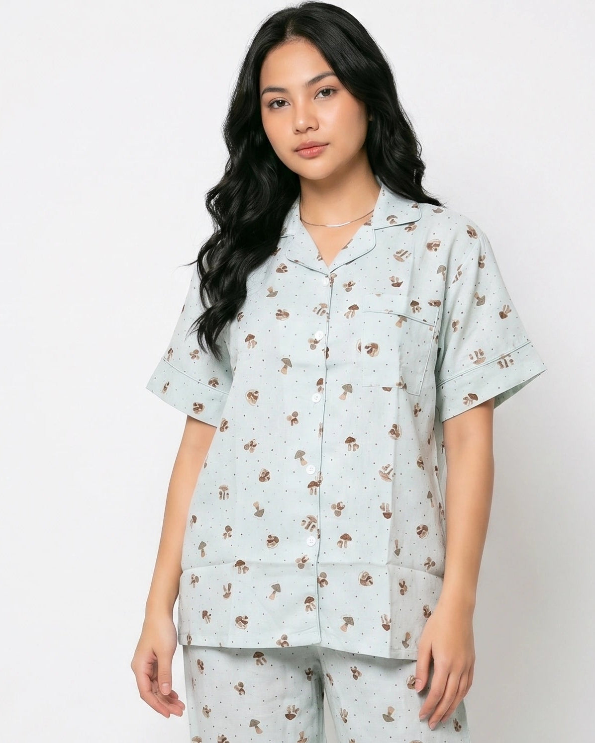 Linen Pajama Suit - Mossy Charm