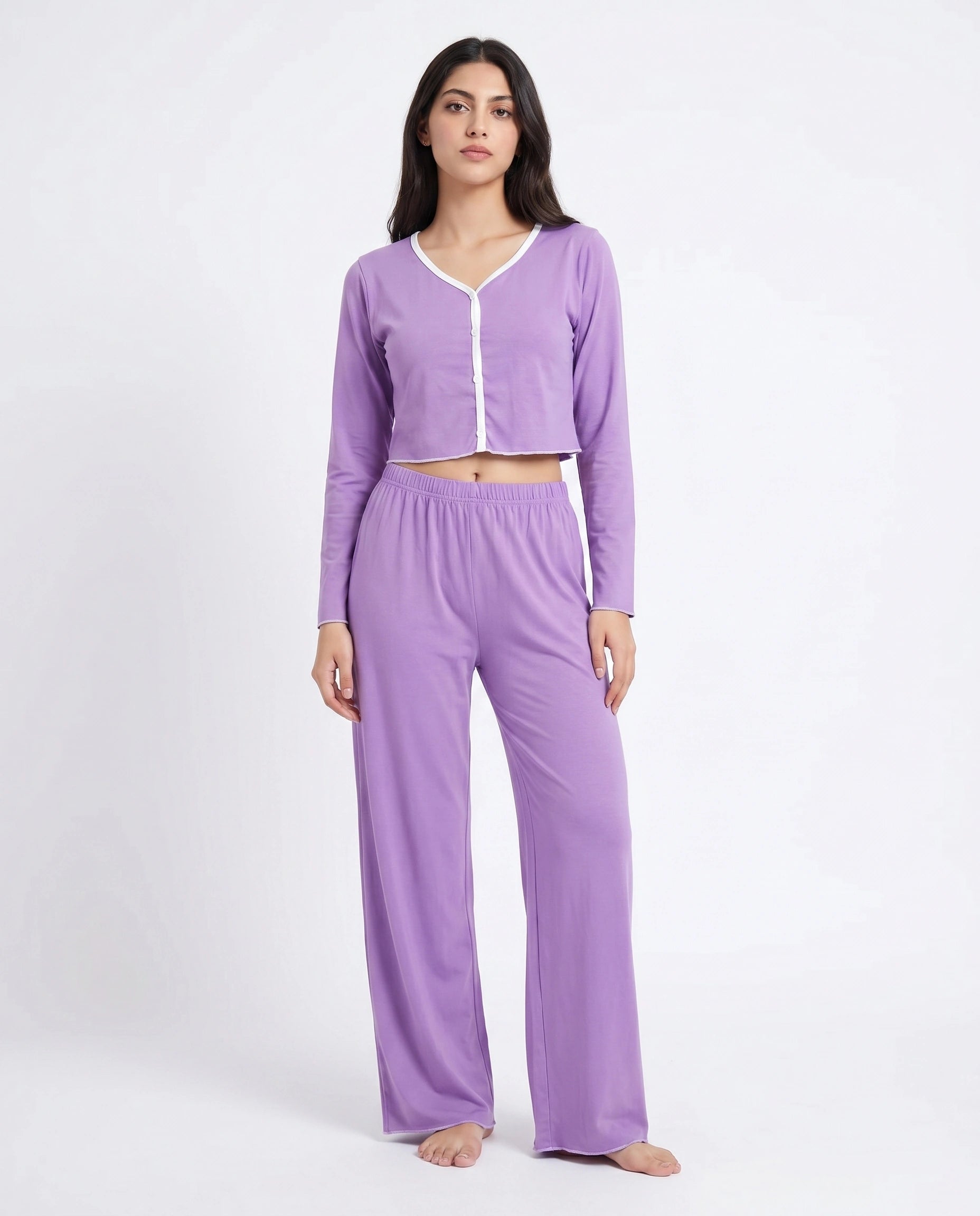 Cotton PJ Set - Velour - Purple