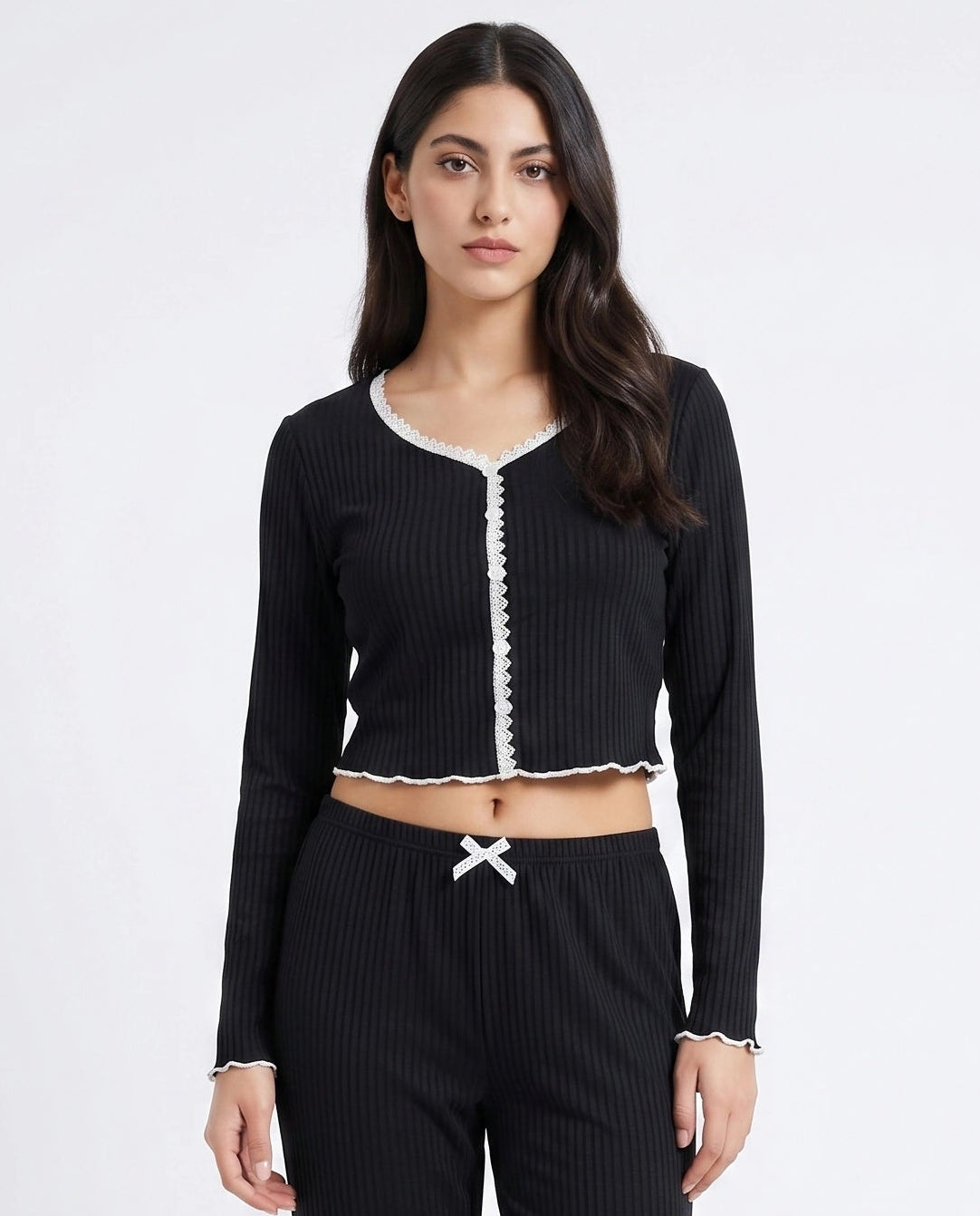 Cotton PJ Set - Midnight Comfort - Black