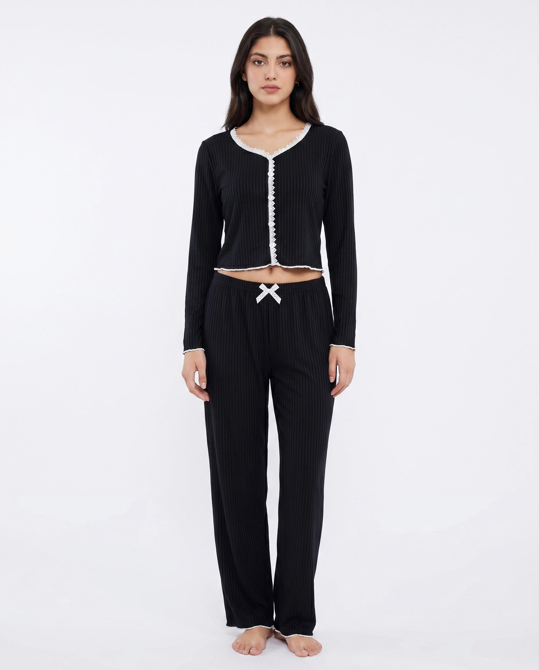 Cotton PJ Set - Midnight Comfort - Black