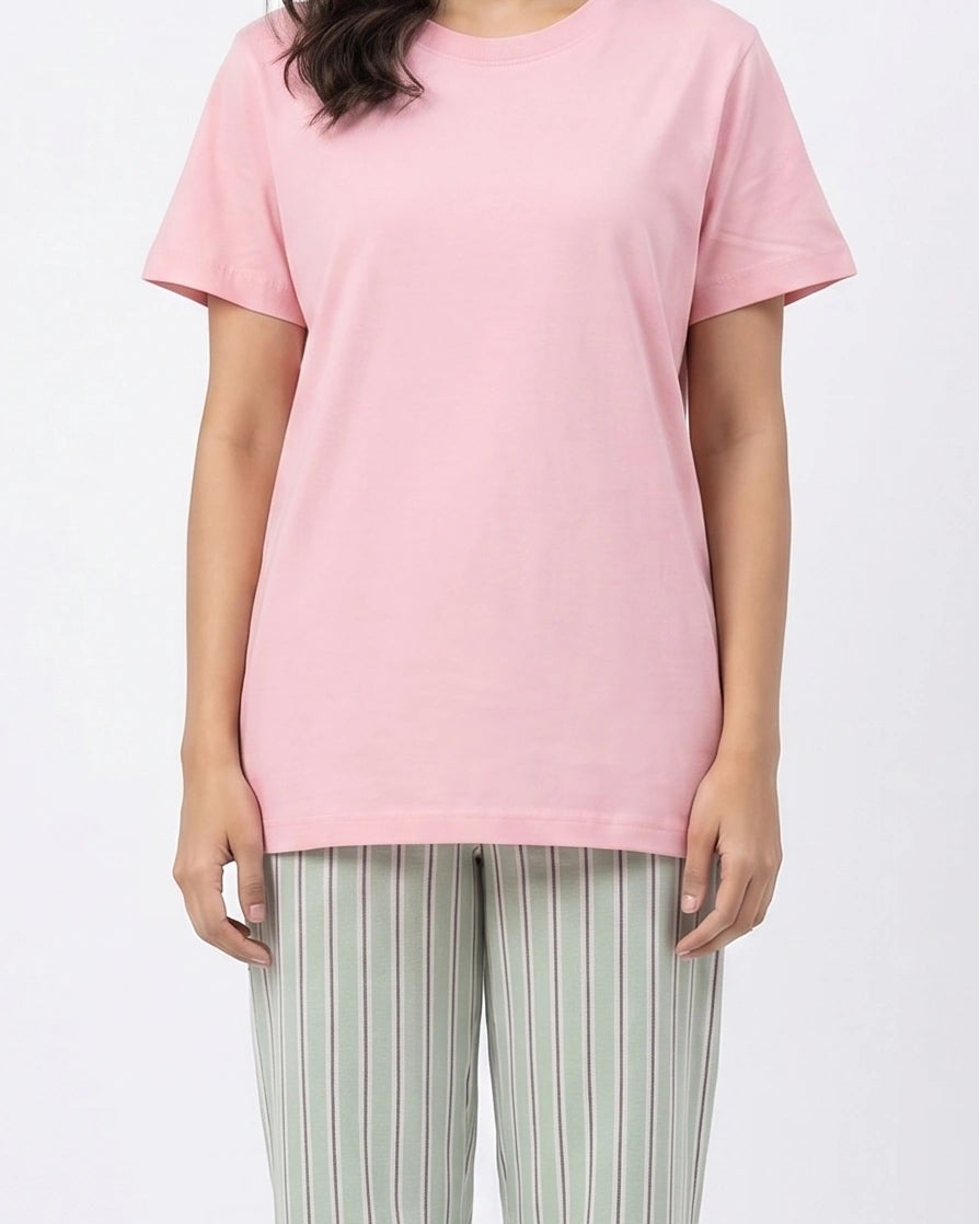 Cotton PJ Set - Blush Stripe
