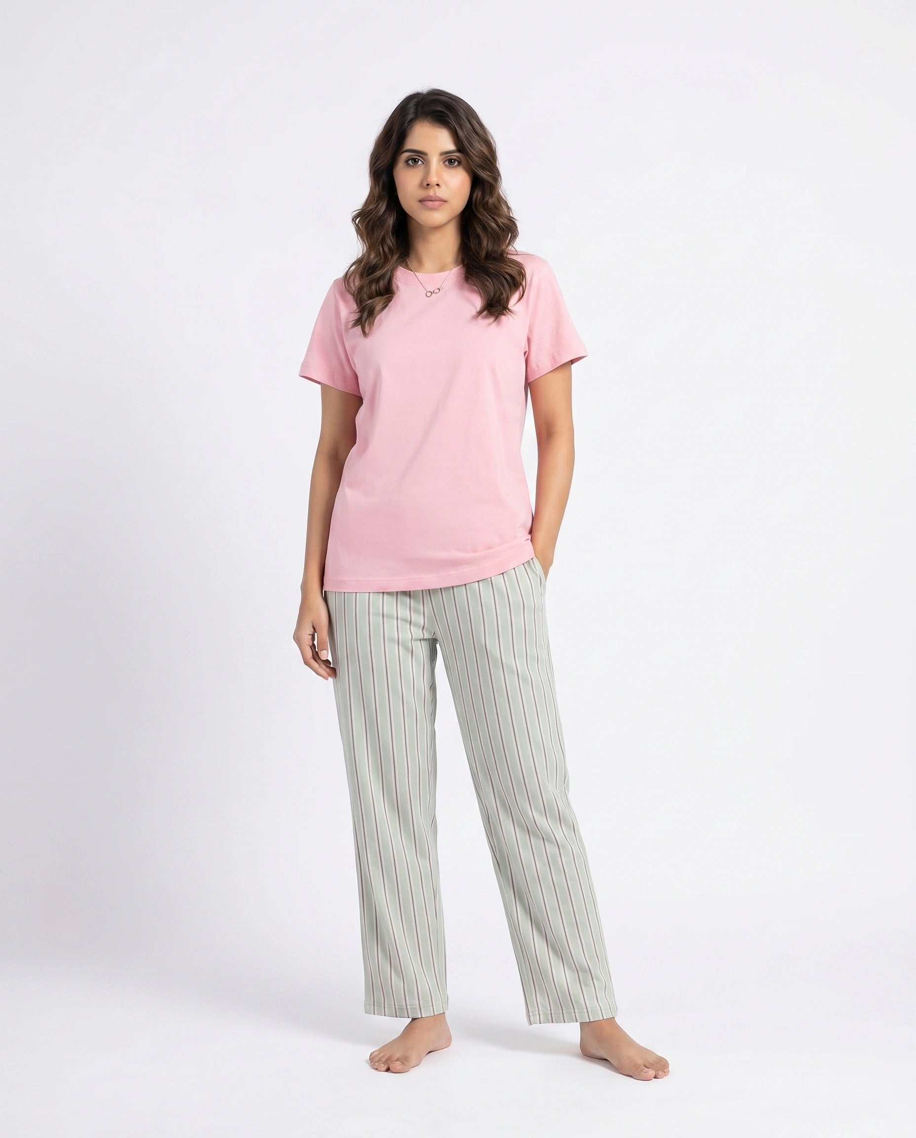 Cotton PJ Set - Blush Stripe