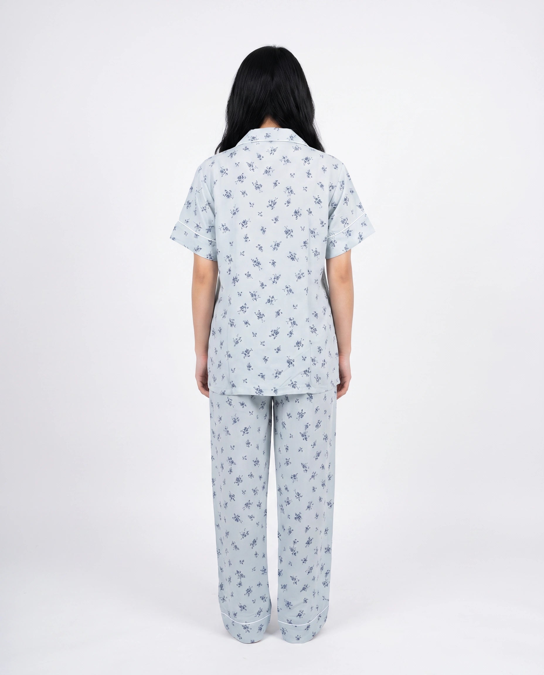 Linen Pajama Suit - Floren - Sky Blue