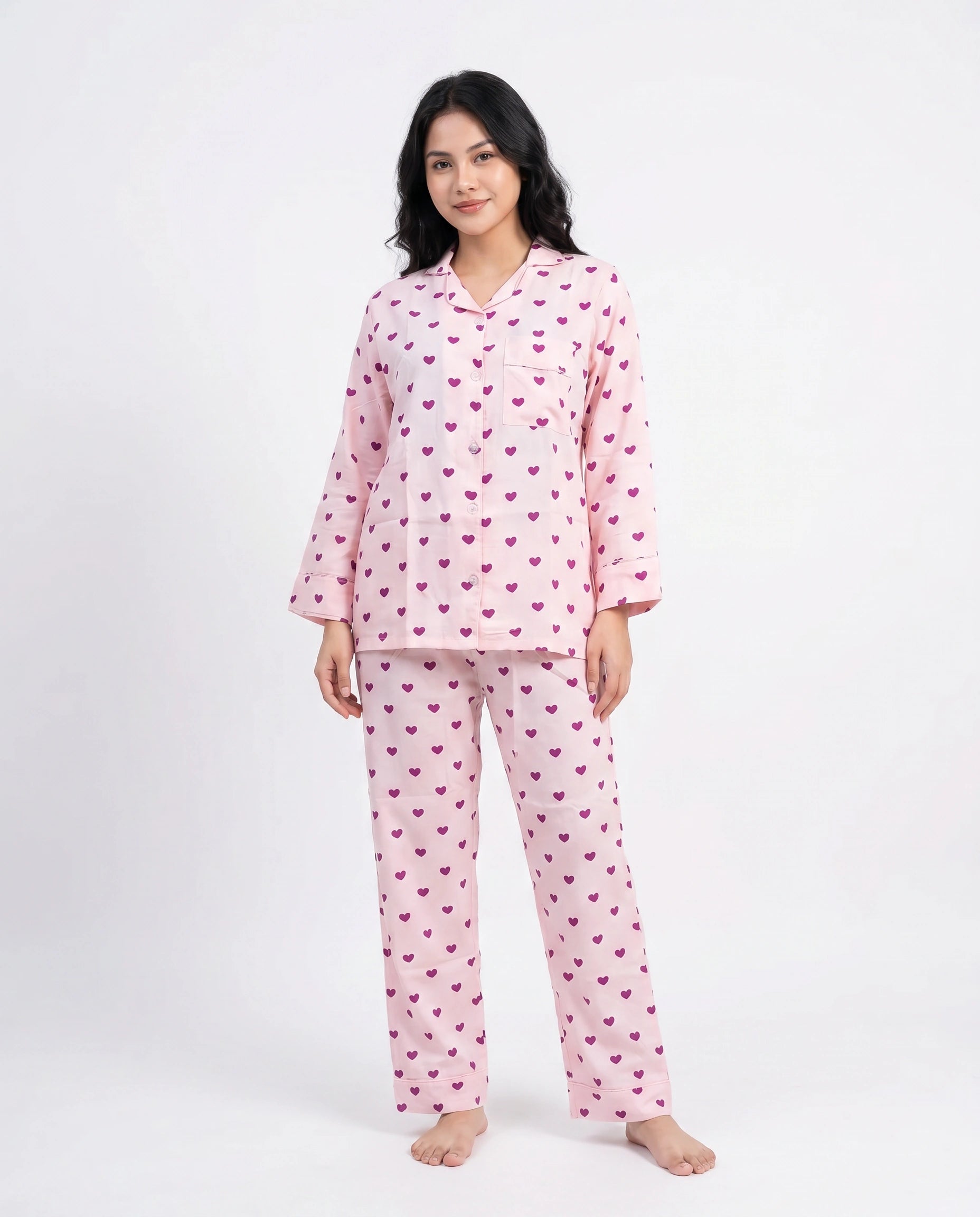 Linen Pajama Suit - Heartbeat