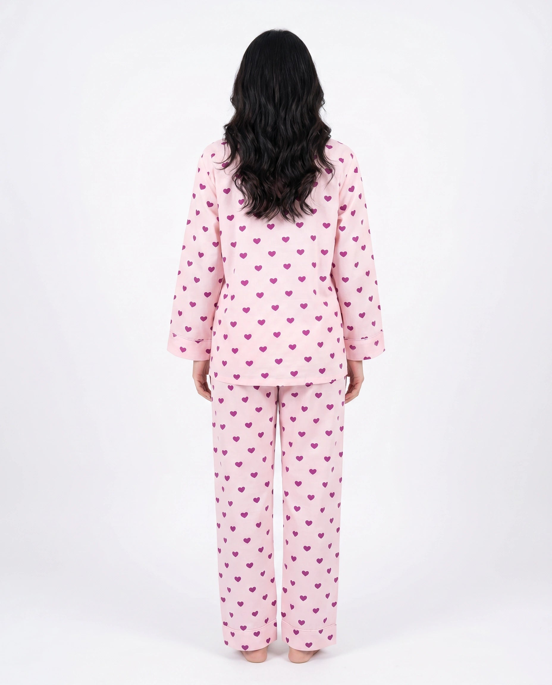 Linen Pajama Suit - Heartbeat