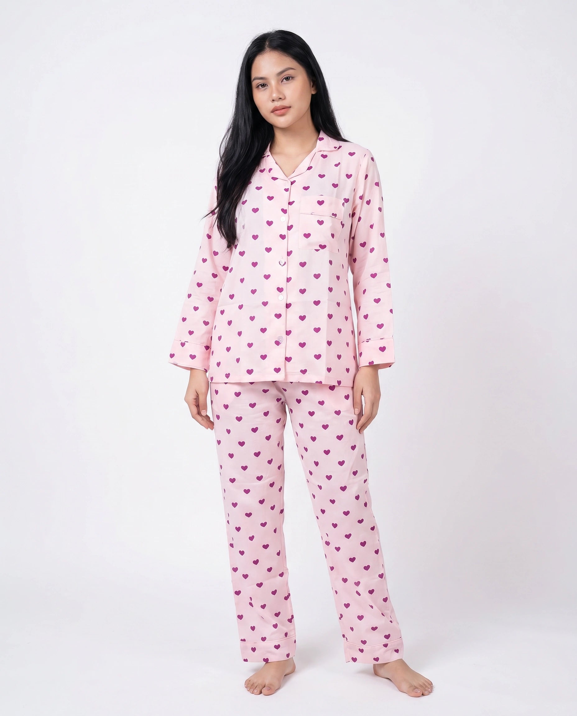 Linen Pajama Suit - Heartbeat