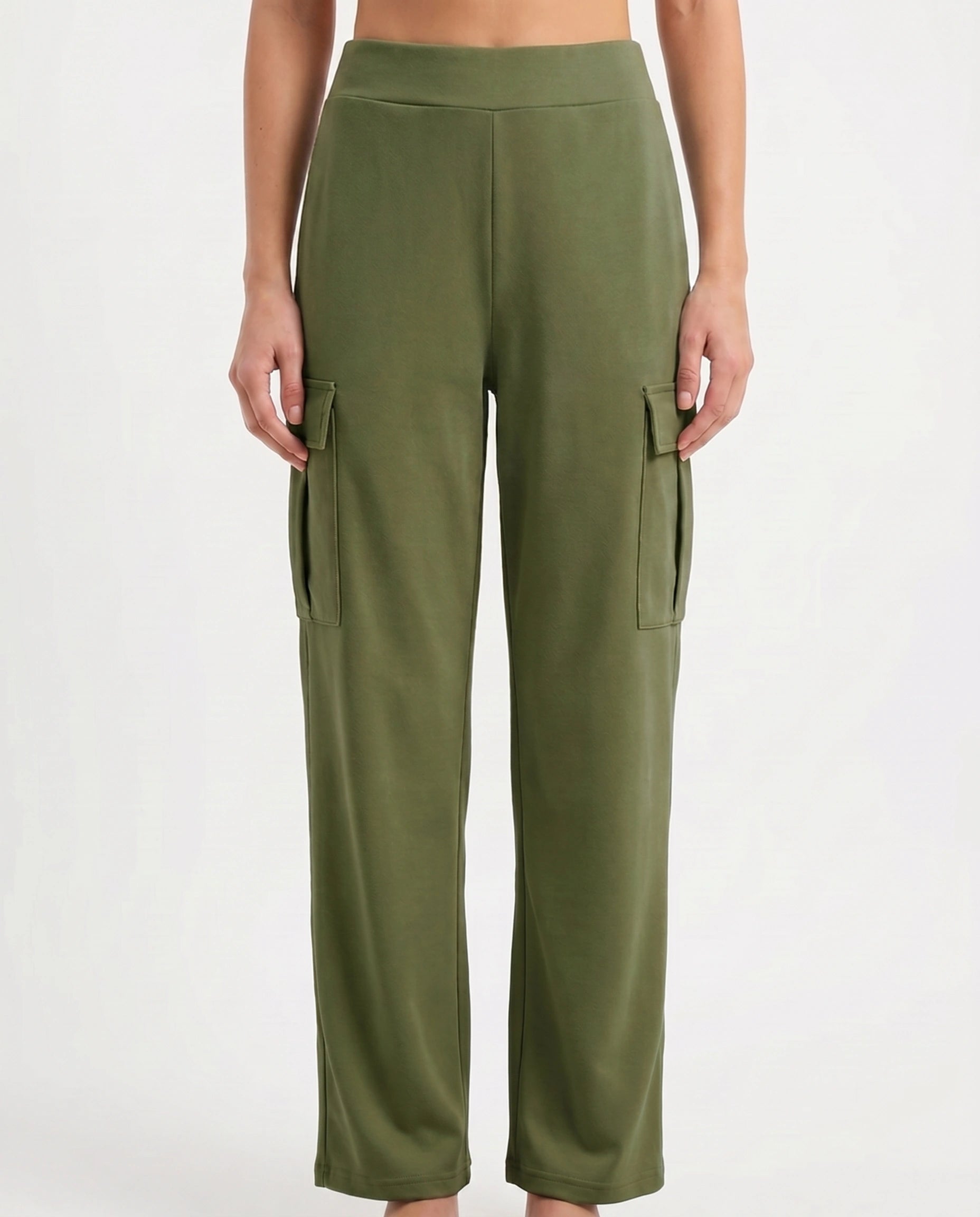 Cotton Terry Cargo Trouser - Green