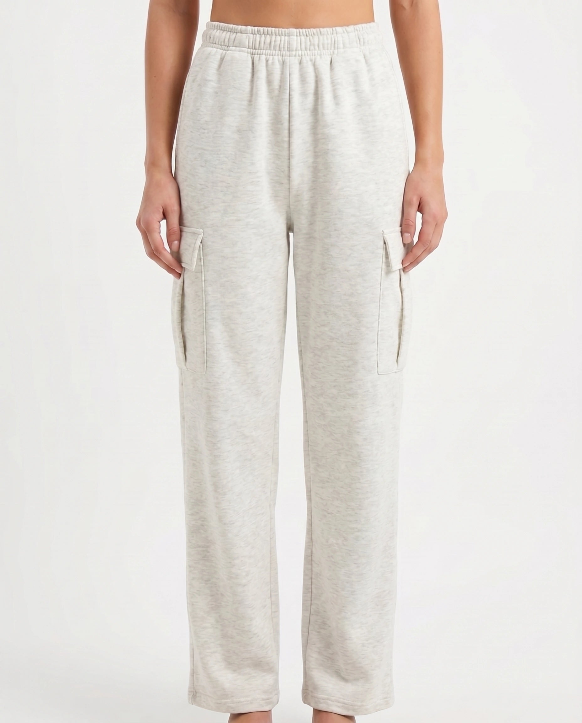 Cotton Terry Cargo Trouser - White