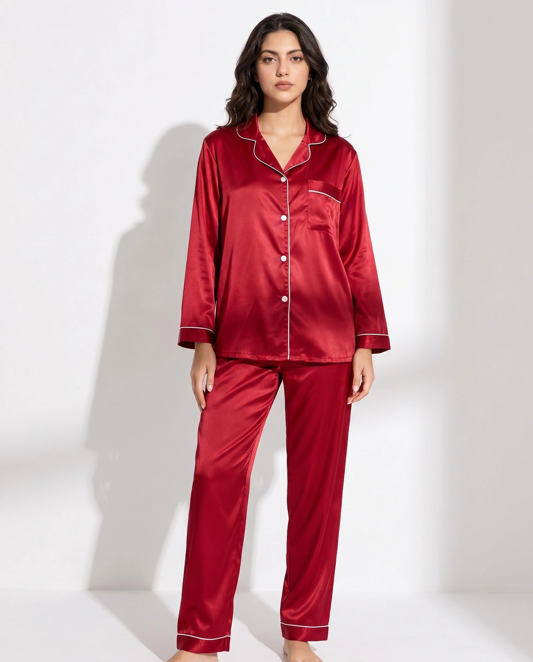 Milky 100% Silk Imported Pajama Suit